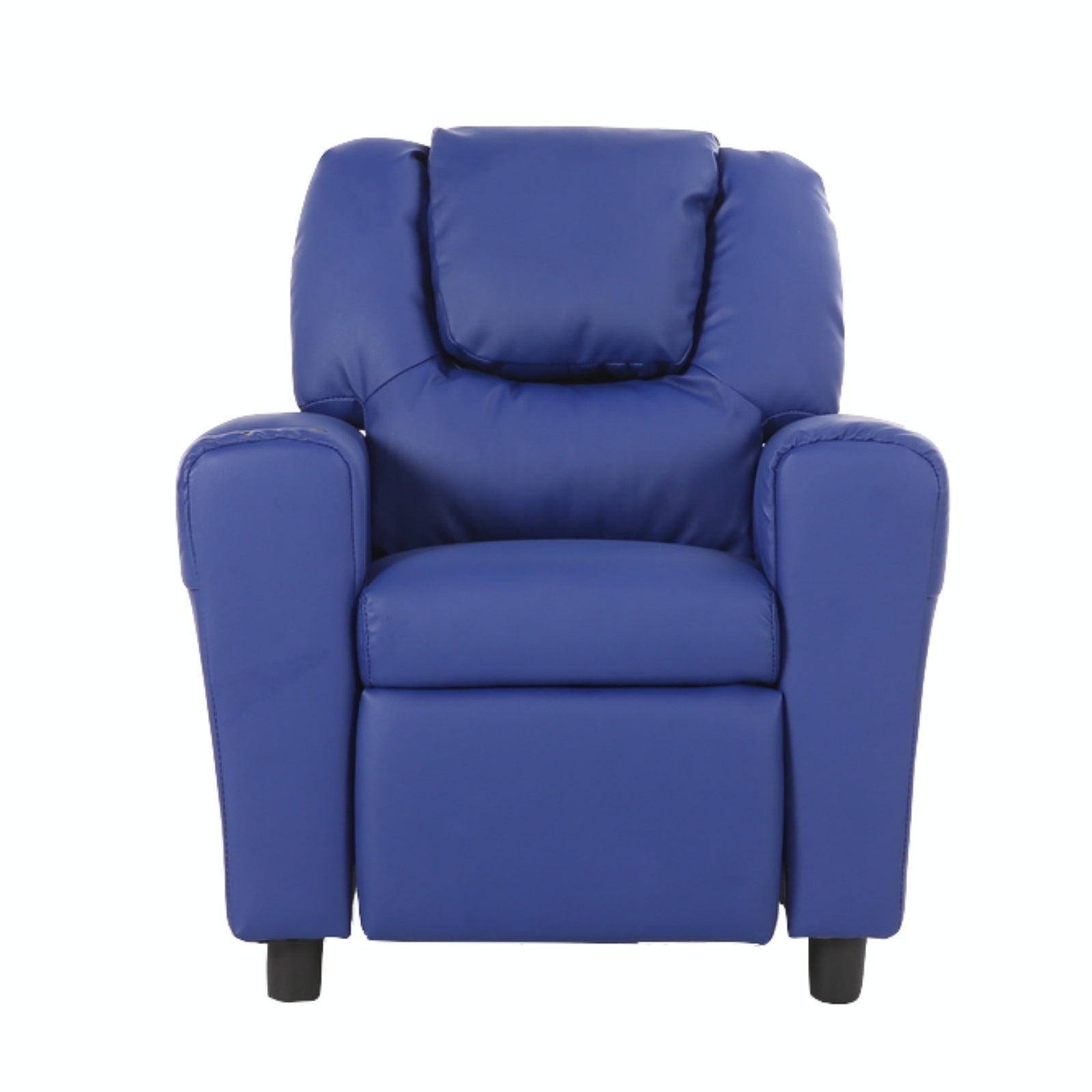 Set of 2 Oliver Kids Recliner Chair Sofa Children Lounge Couch PU Armchair Blue-2