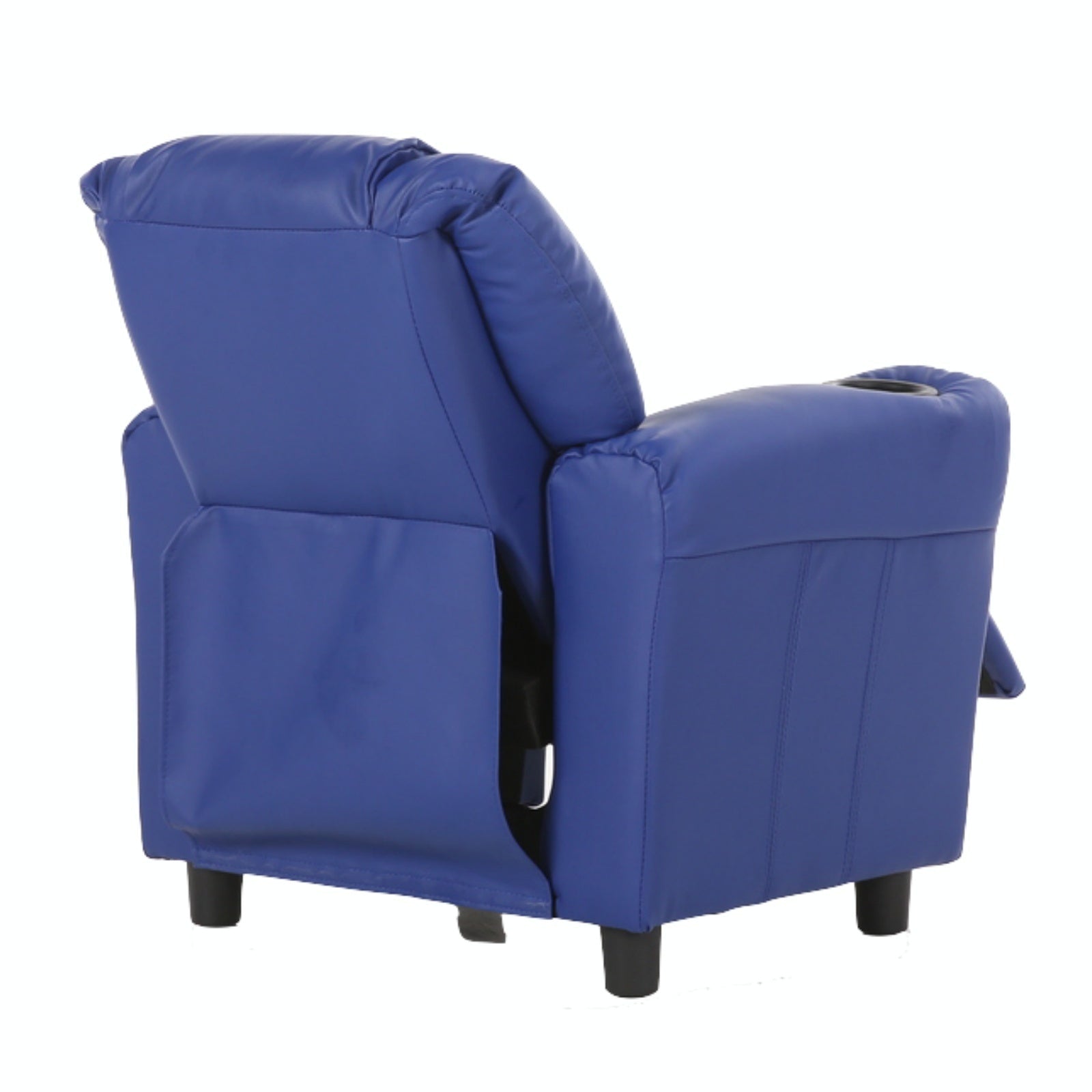 Set of 2 Oliver Kids Recliner Chair Sofa Children Lounge Couch PU Armchair Blue-4