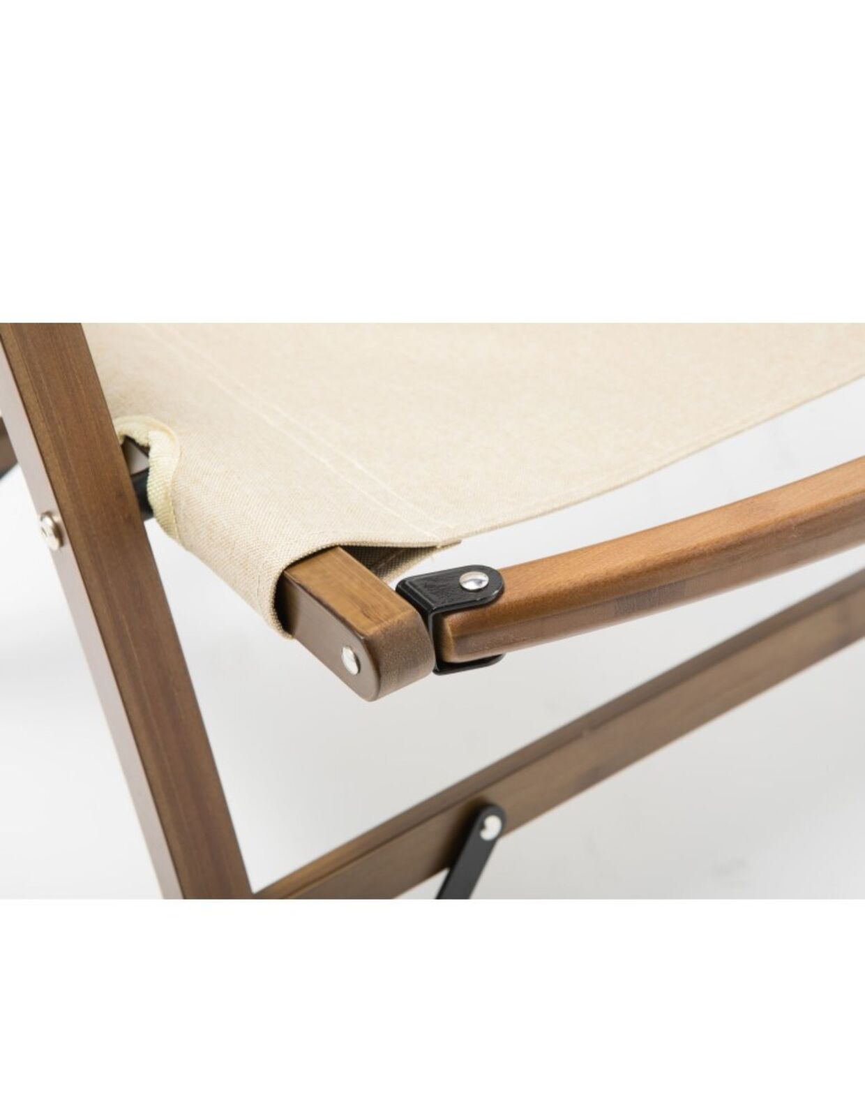 2x Bamboo Foldable Outdoor Camping Chair Wooden Travel Picnic Park Folding - Khaki/Beige-3