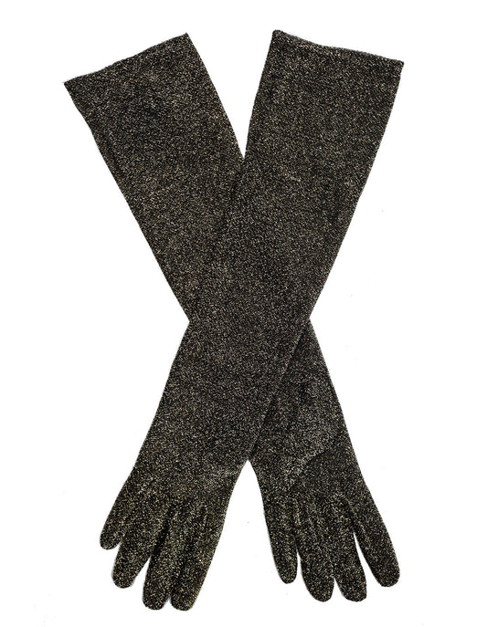Dents Womens Elbow Length Mesh Gloves in Gold