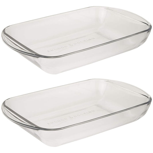 2x Anchor Hocking Fire-King Rectangular Baker 33x22cm 3L