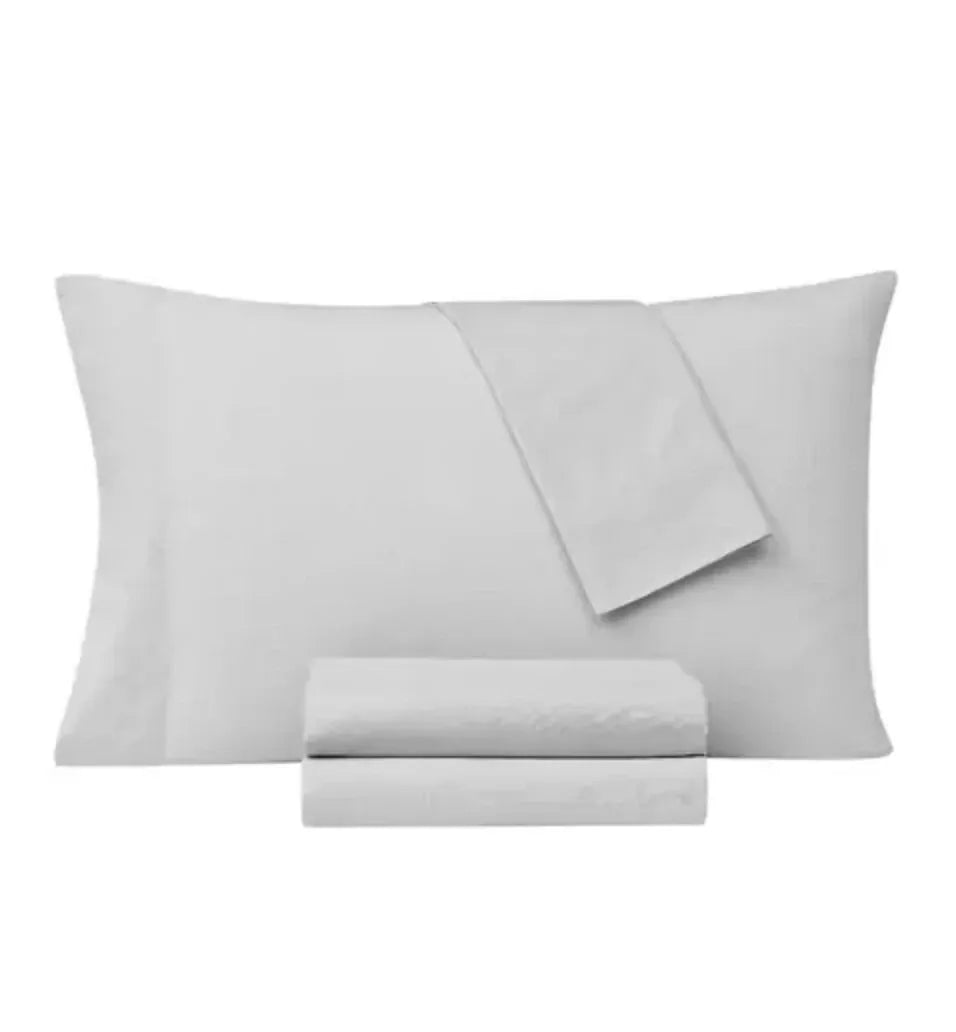 FRYE Cotton/Linen Blend 4-Piece Bed Sheet Set in Grey (Full/Double Size)