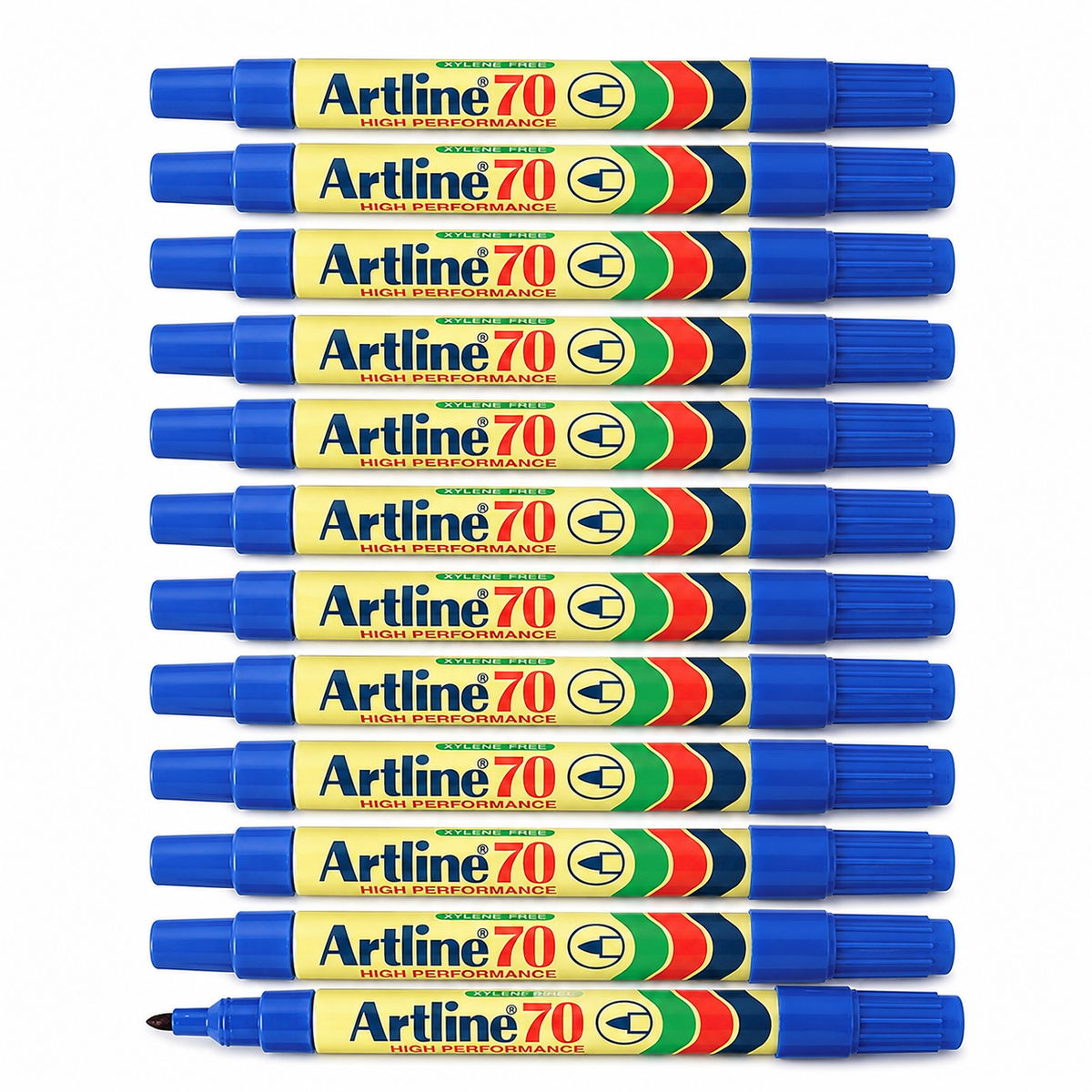 12x Artline 70 Permanent Marker 1.5mm Bullet Nib - Blue Bulk Pack