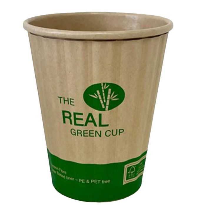500x Bamboo Paper Drinking Coffee Cups (Double Wall) w/ Water Based Lining - 8oz (280ml)