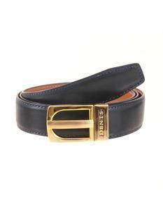Dents Mens Reversible Leather Belt Genuine Colour Swap - Navy/Brown
