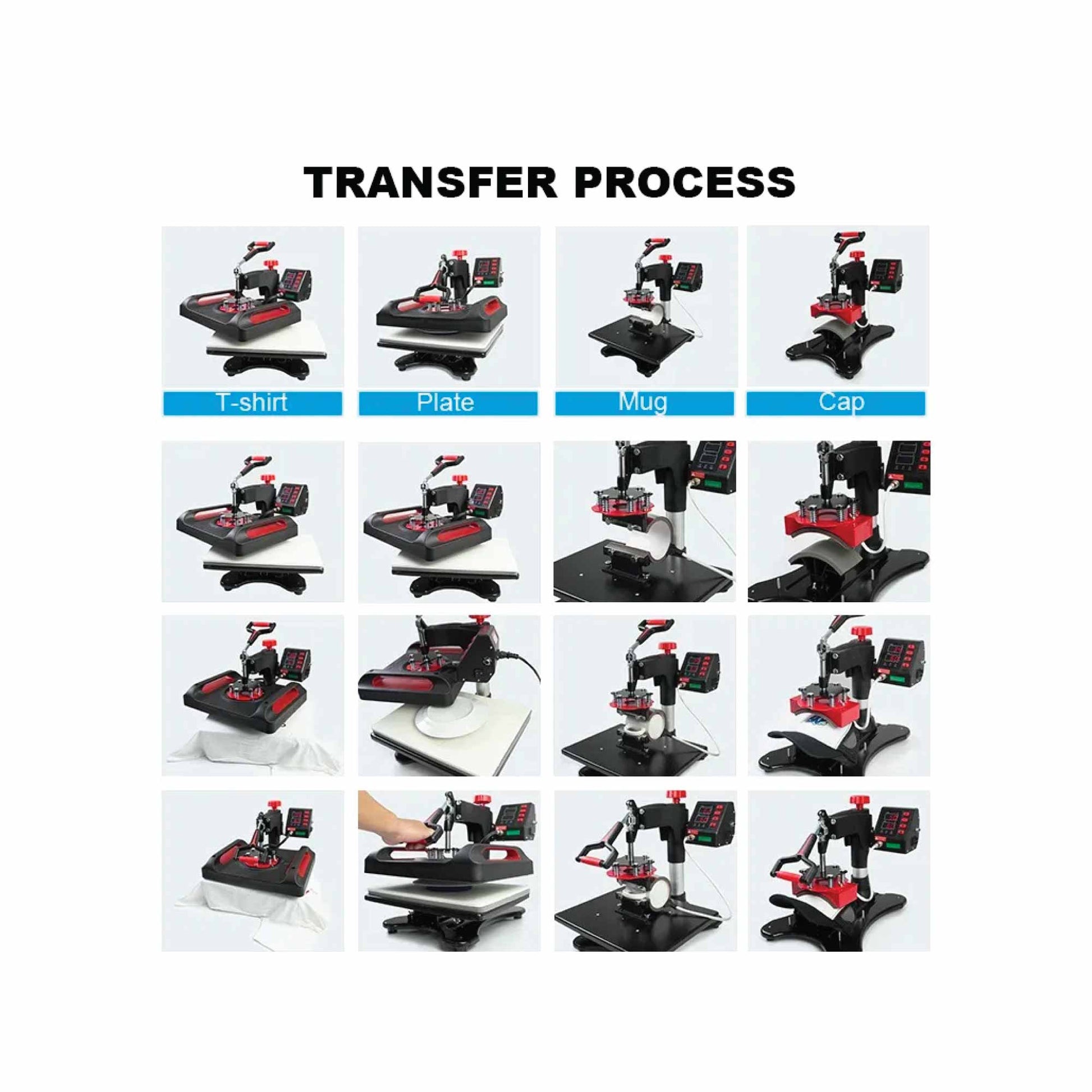 8 in 1 Combo Heat Press - DIY Hobby Craft Logo Transfer HVT Sublimation Printing-4