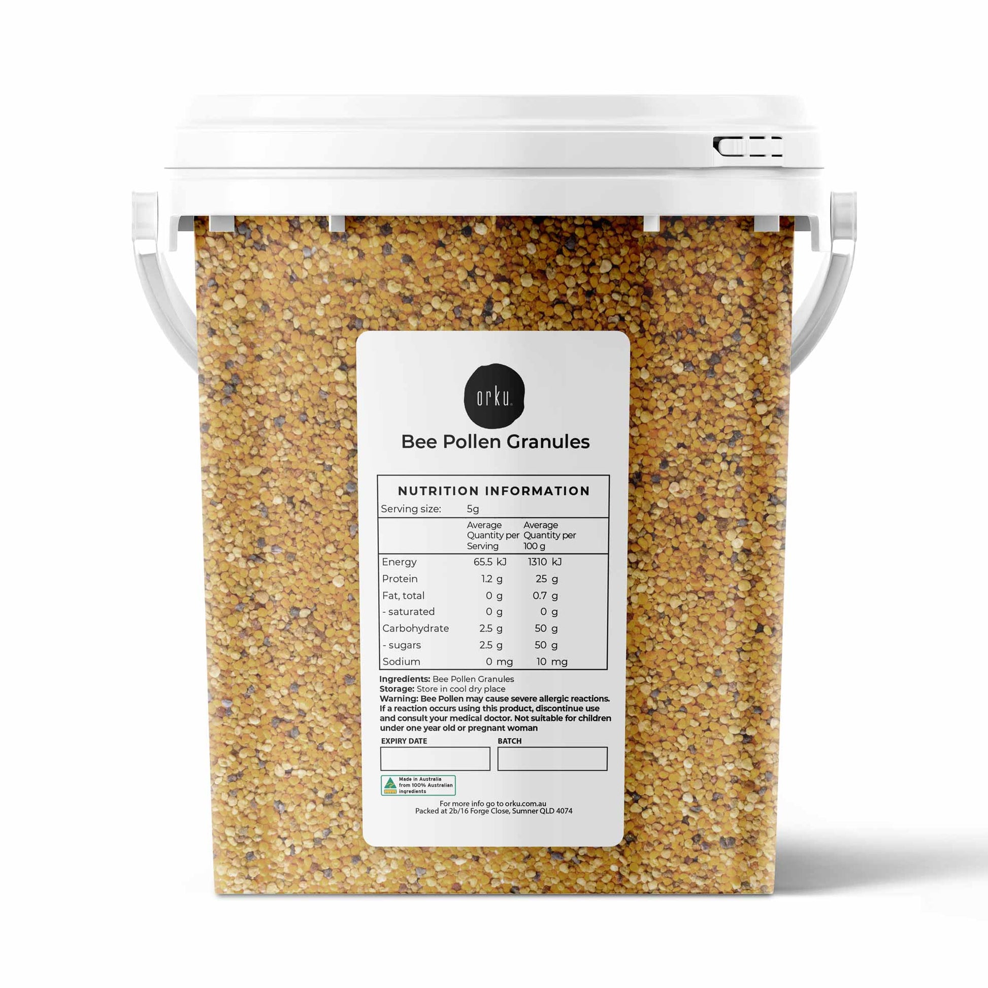 800g Bee Pollen Granules Tub Bucket - 100% Australian Pure Raw Supplement-0