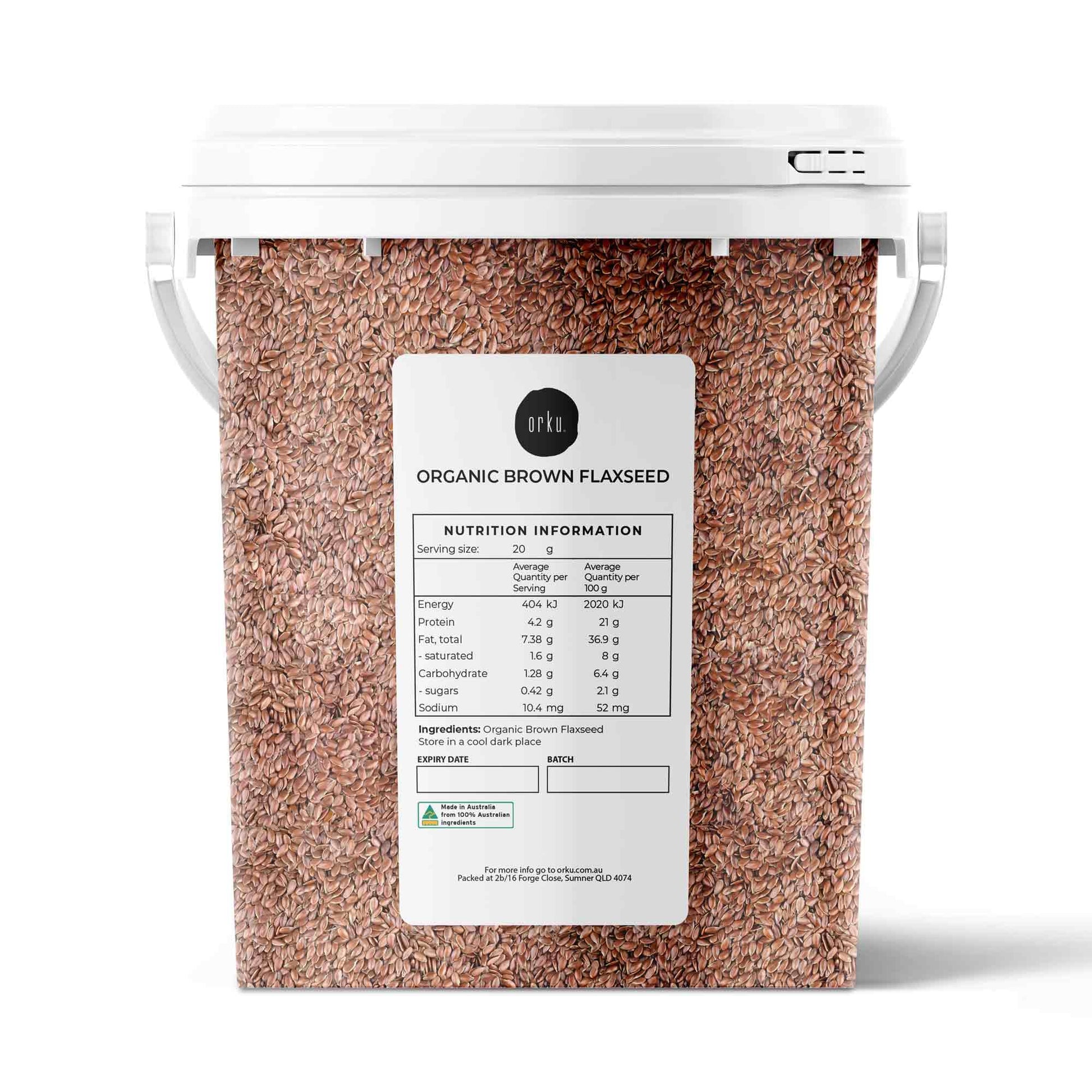 800g Organic Brown Linseed Flaxseed Tub Whole Flax Seed Non GMO Omega3 6 Fibre-0