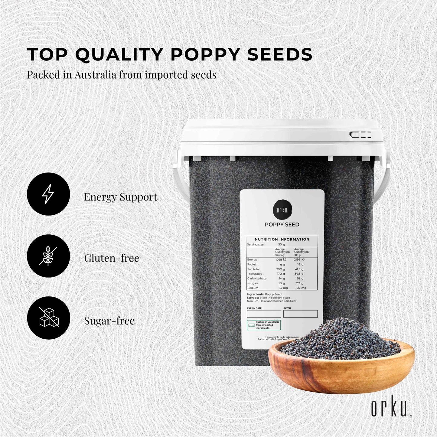 800g Poppy Seeds Unwashed Bucket Papaver Somniferum For Baking and Decorating-2