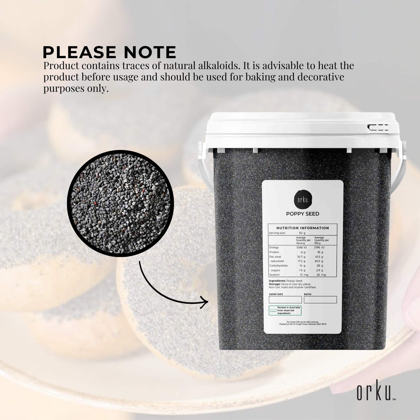 800g Poppy Seeds Unwashed Bucket Papaver Somniferum For Baking and Decorating-3