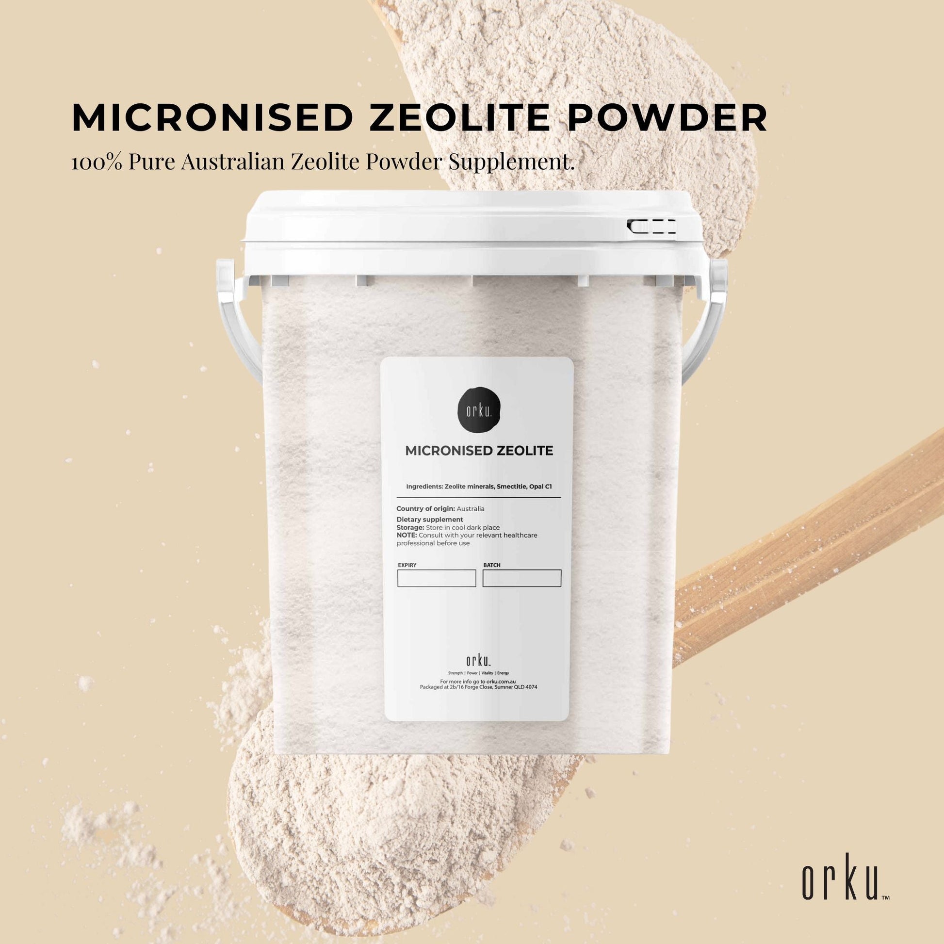 800g Pure Micronised Zeolite Powder Mineral Tub - Micronized Volcamin-1