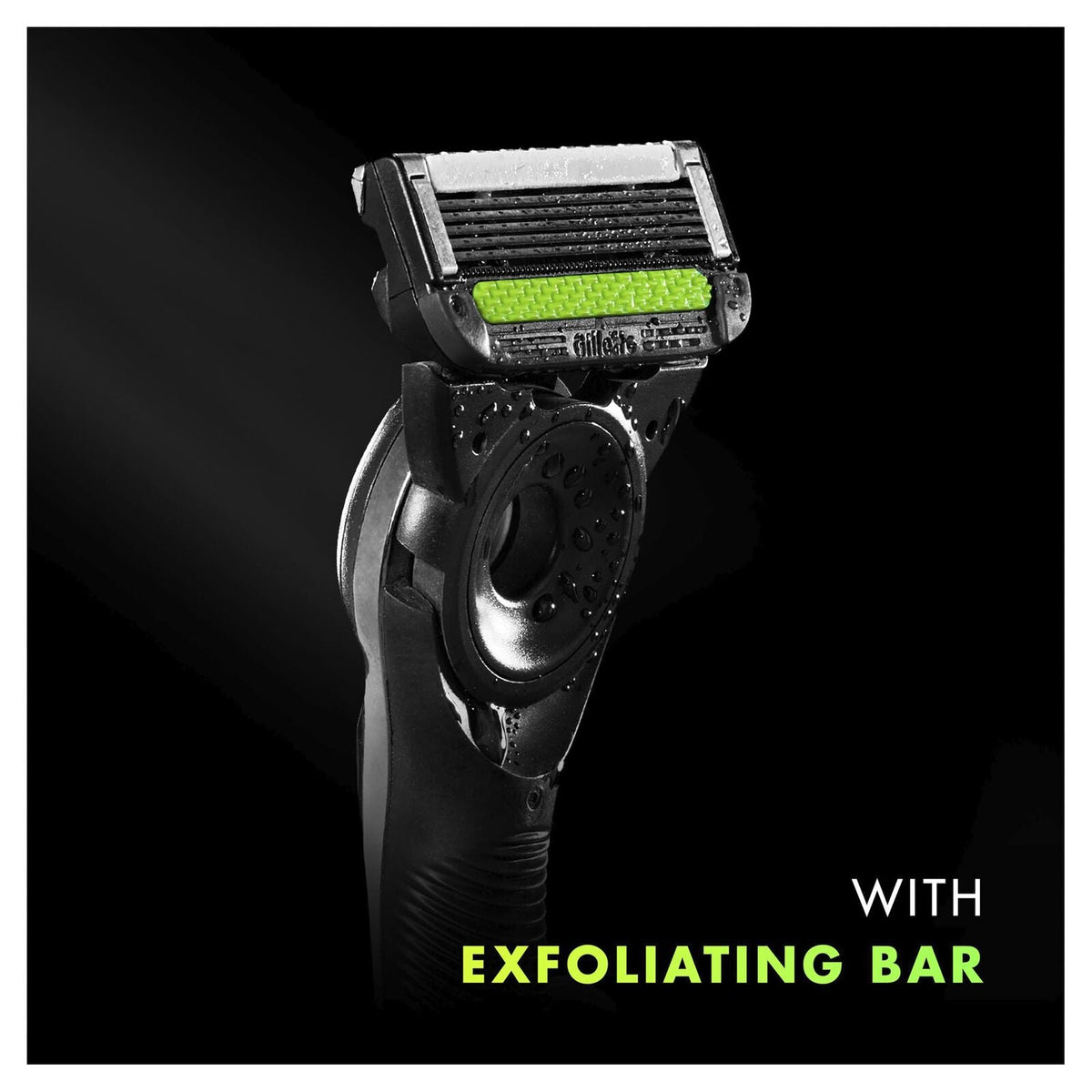 Gillette Labs Mens Razor 5 Blade Exfoliating Bar Handle with 4 Cartridges & Stand