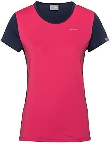 HEAD Girls Mia Tennis Top T-Shirt Competition Short Sleeve Tee - Pink/Dark Blue-8