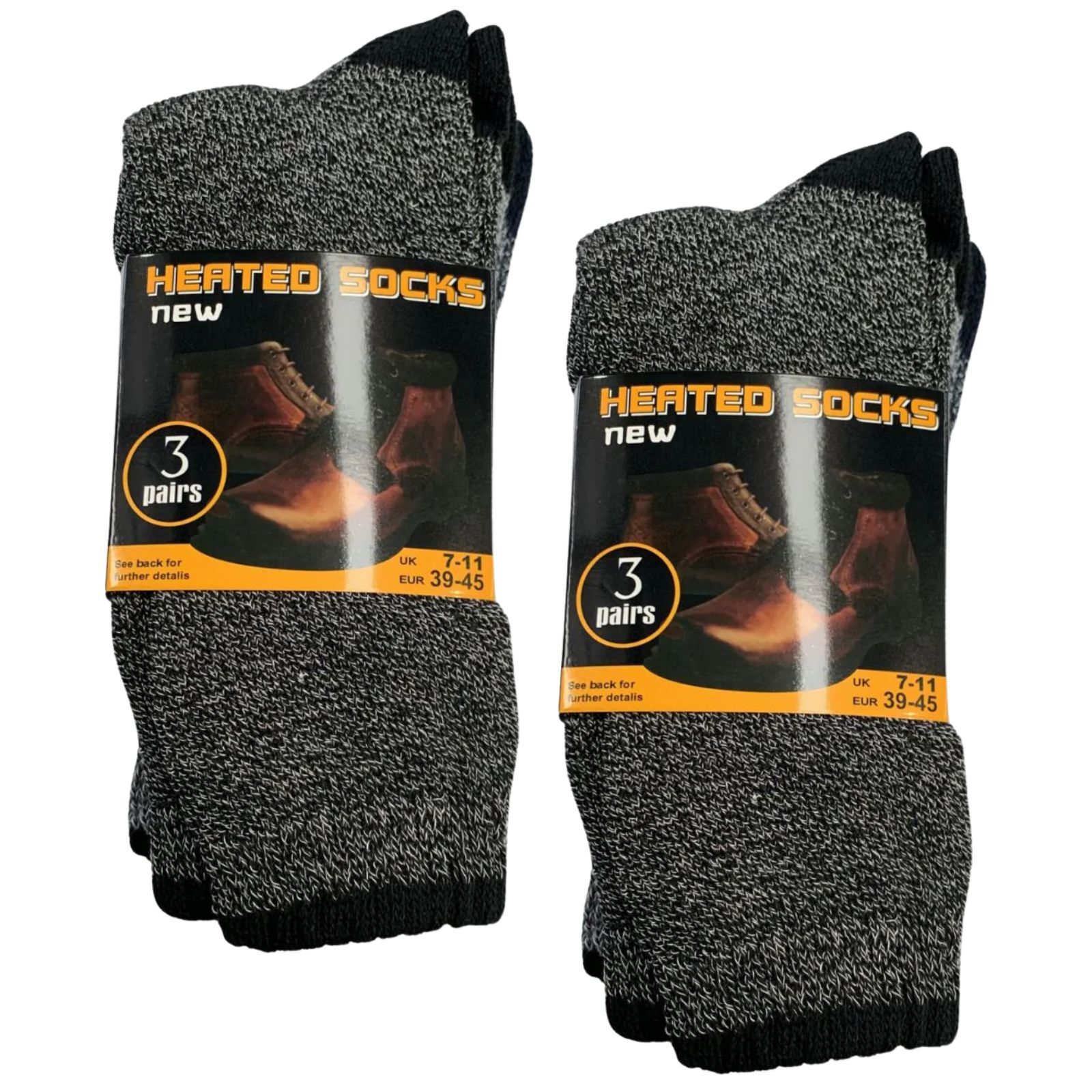 6 Pairs Mens THERMAL HEATED SOCKS Warm Winter Comfort Mens Work Size UK 7-11-1