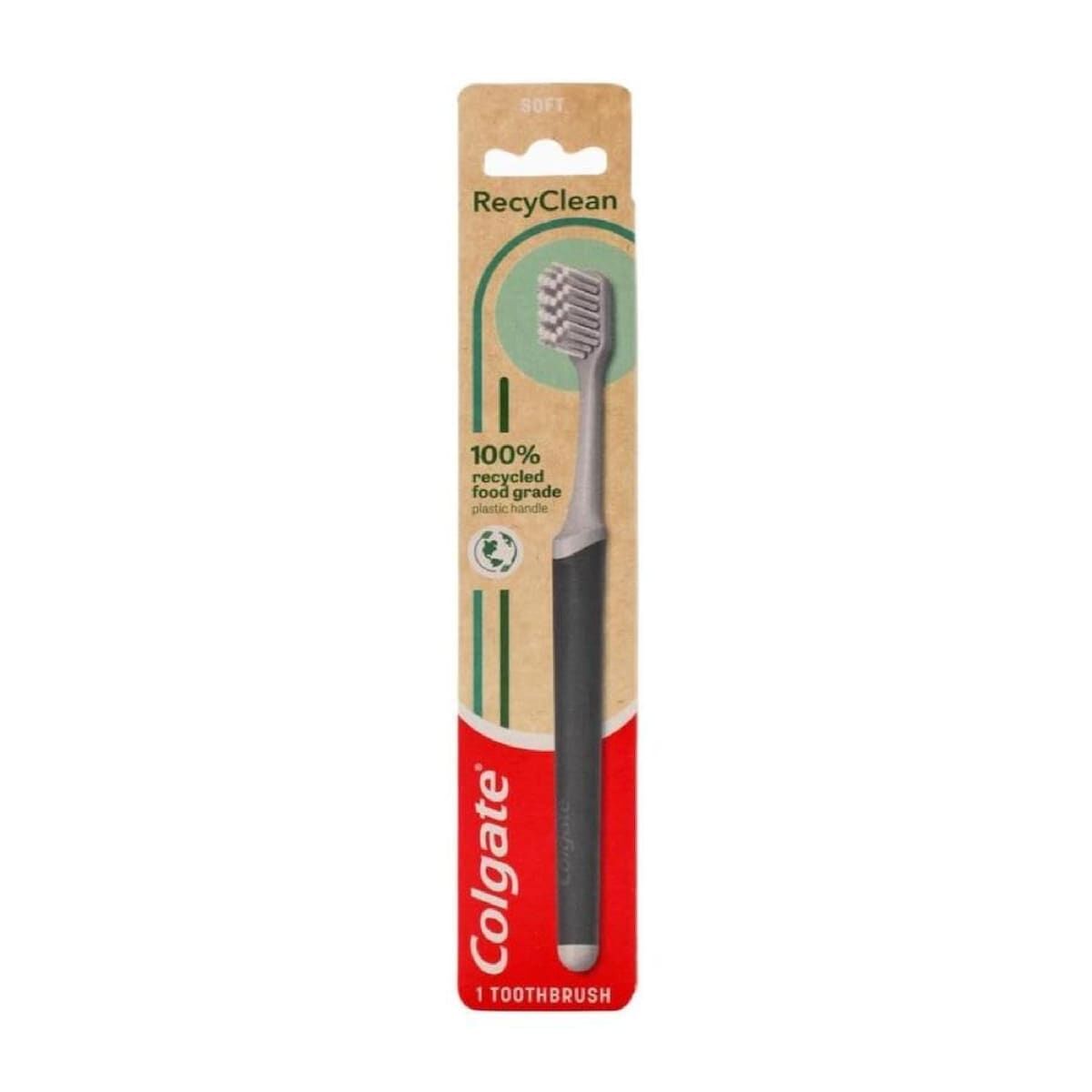 6x Colgate Toothbrush 100% Recycled Food Grade Plastic Handle Soft Bristles