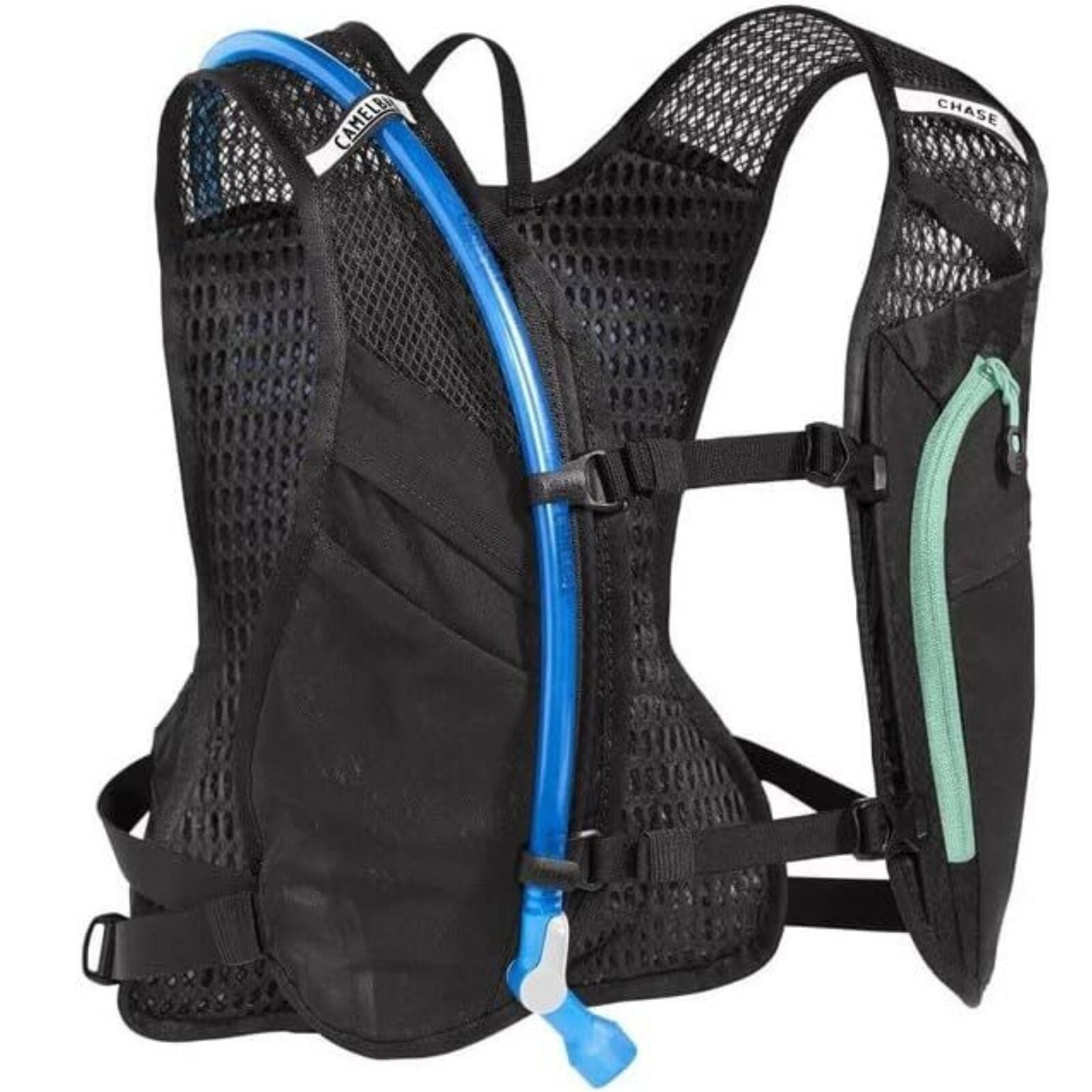 1.5L Camelbak Womens Chase Bike Hydration Vest Backpack in Black/Mint-2