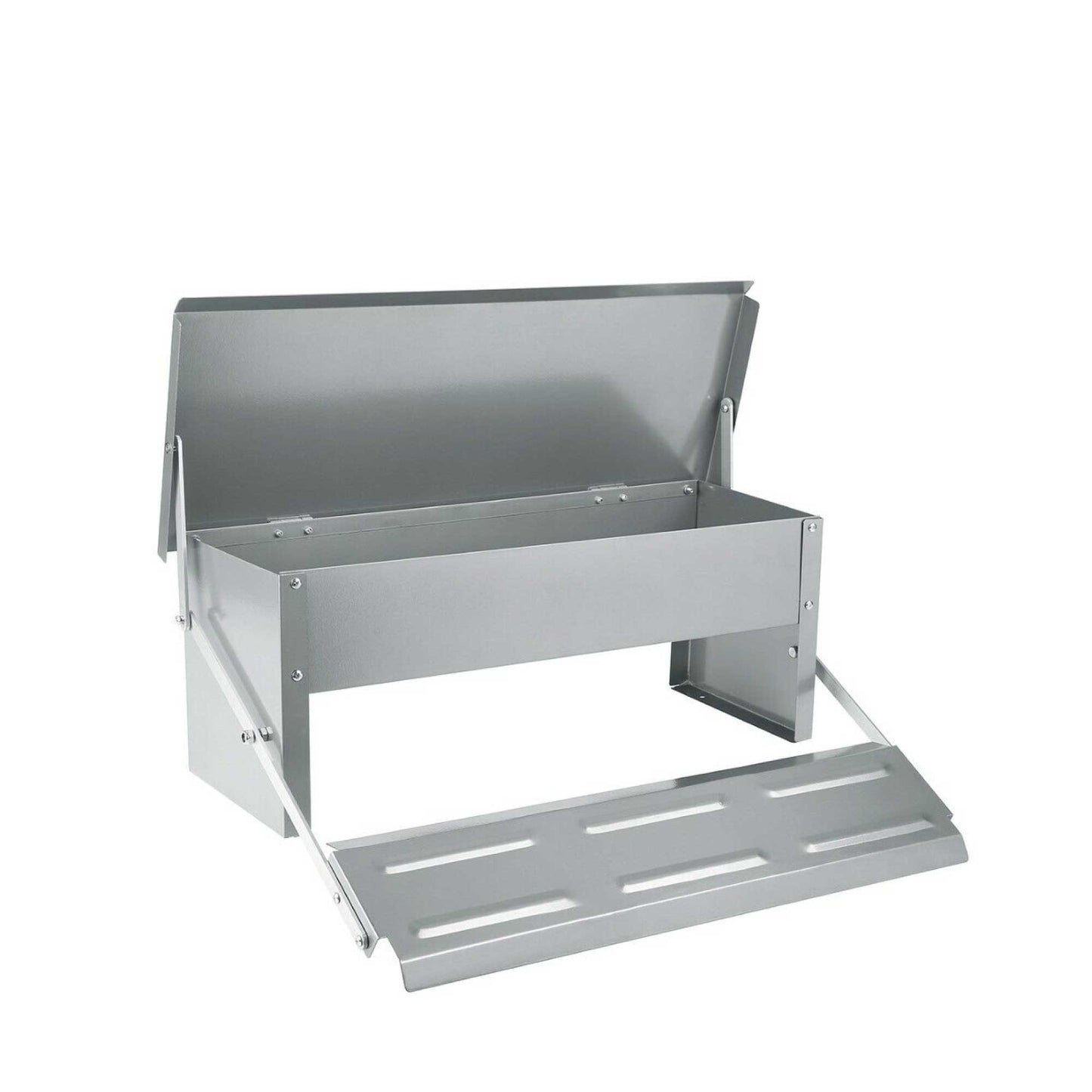 8L Automatic Chook Chicken Feeder Poultry Auto Treadle Aluminium Metal Coop-1