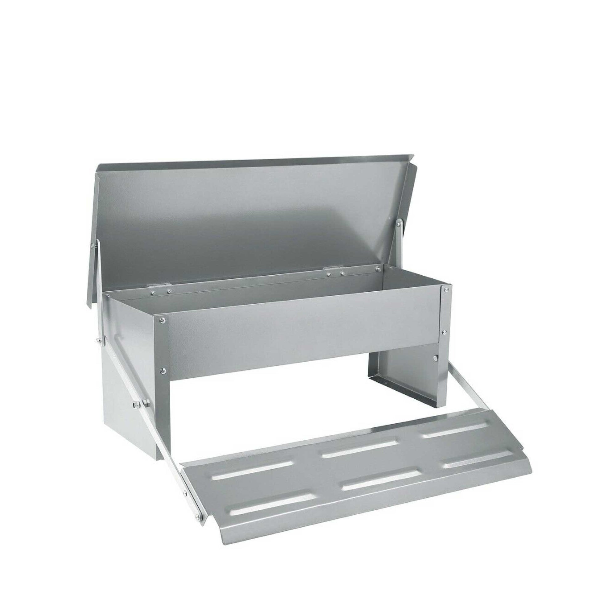 8L Automatic Chook Chicken Feeder Poultry Auto Treadle Aluminium Metal Coop-1