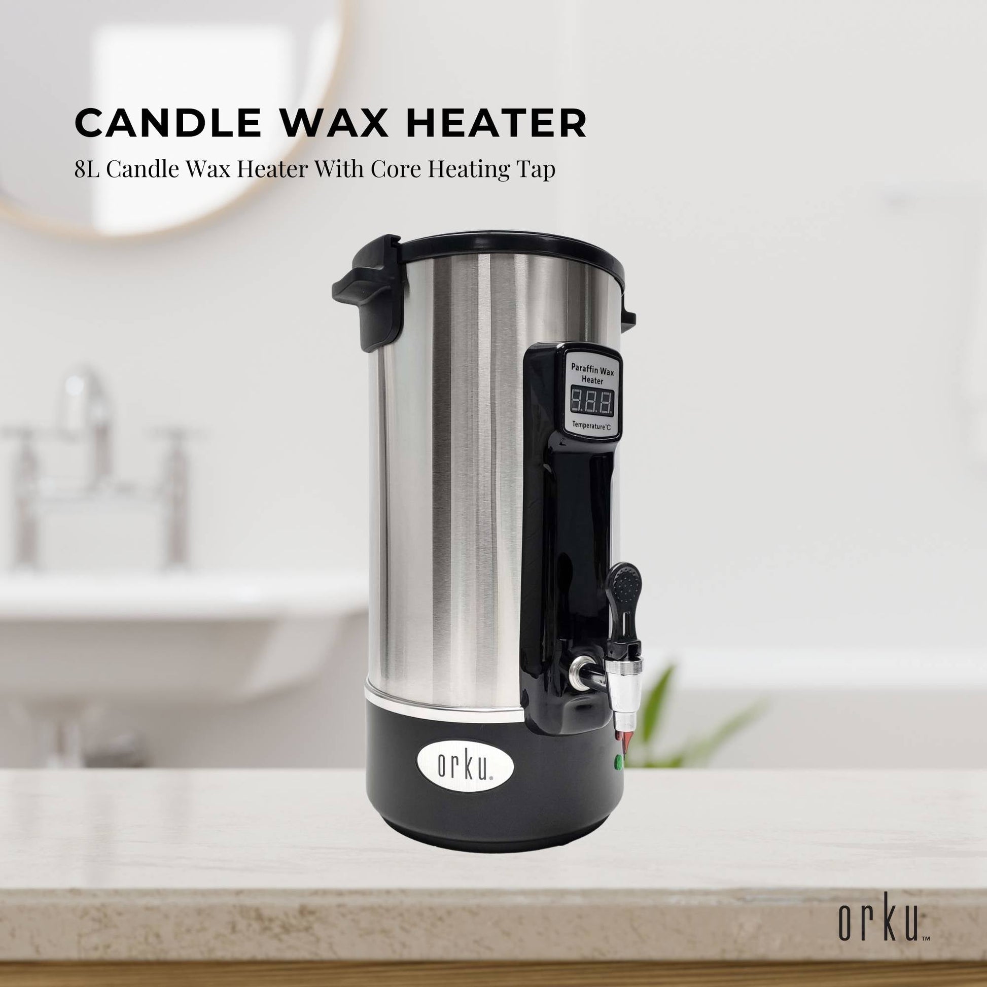 8L Orku Candle Wax Heater With Core Heating Tap - Electric Warmer Melter Pot-1