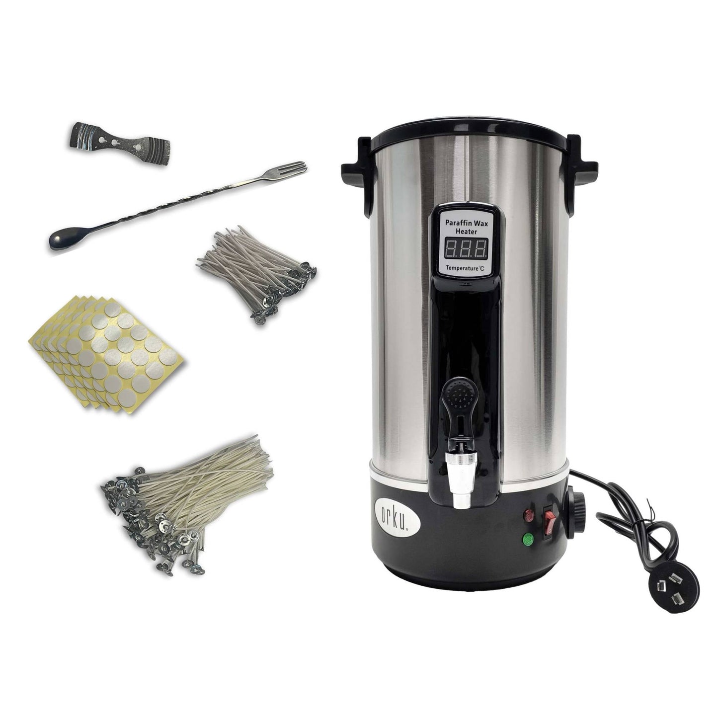 8L Orku Candle Wax Heater With Tap And Accessories - Candle Making Melter Pot-0