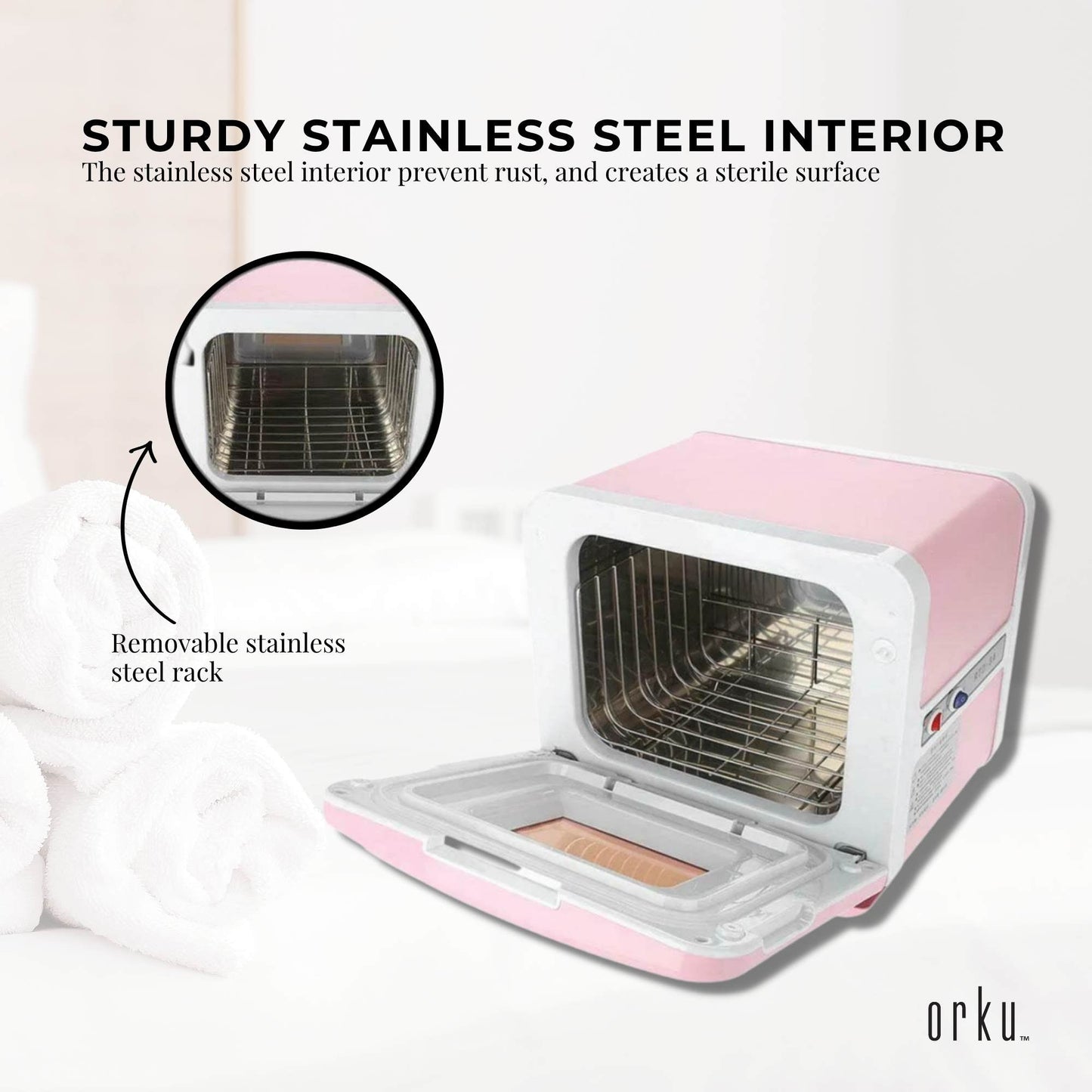 8L Pink Electric Towel Warmer UV Steriliser Cabinet Small Hot Heater Sanitiser-3