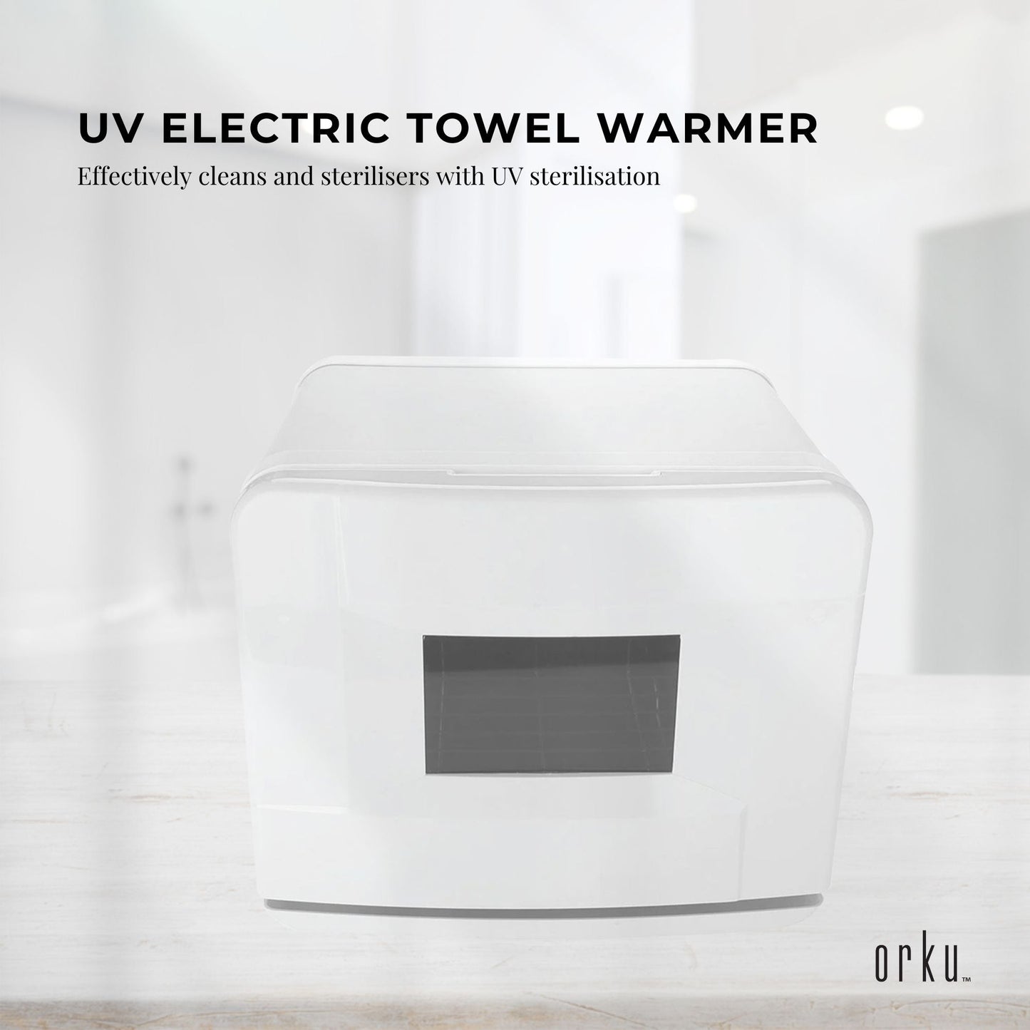 8L White Electric Towel Warmer UV Steriliser Cabinet Small Hot Heater Sanitiser-1