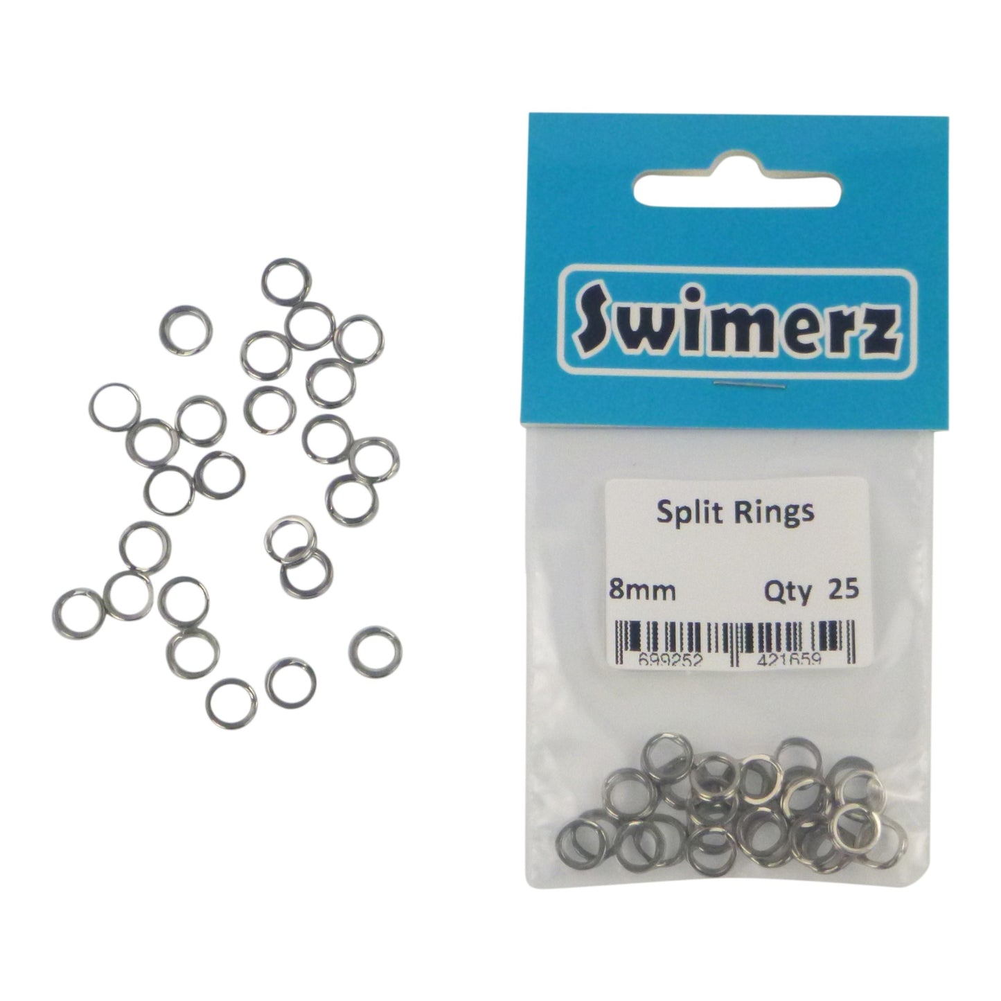 Swimerz 8mm Split Ring Stainless Steel, 25 Pack-1