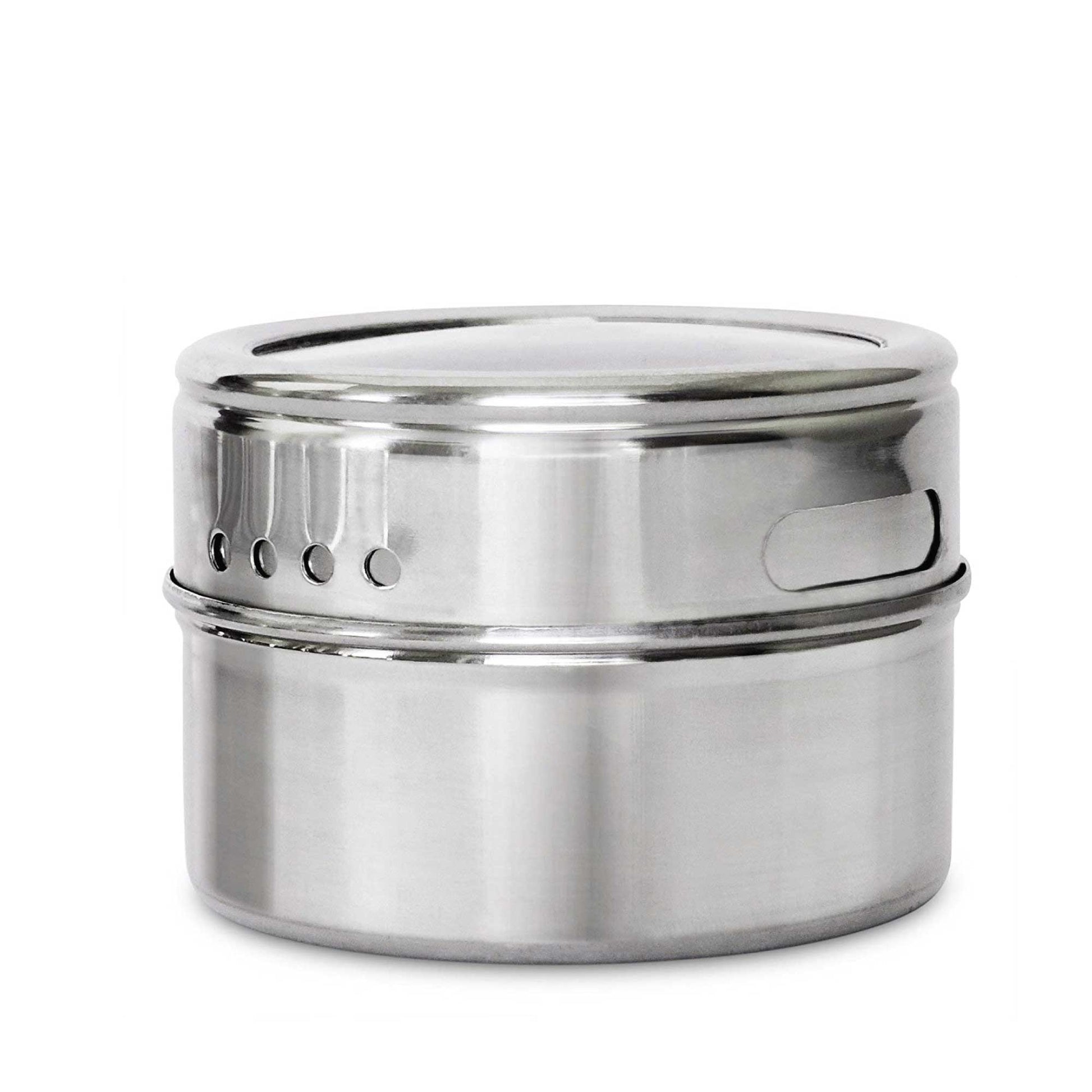 9 Magnetic Spice Jar Tins and Steel Rack - 150g Seasoning Storage Containers-1