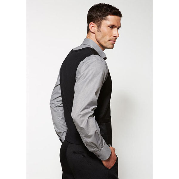 Mens Peaked Vest Waistcoat w/ Knitted Back Suit Formal Wedding Dress Up-4
