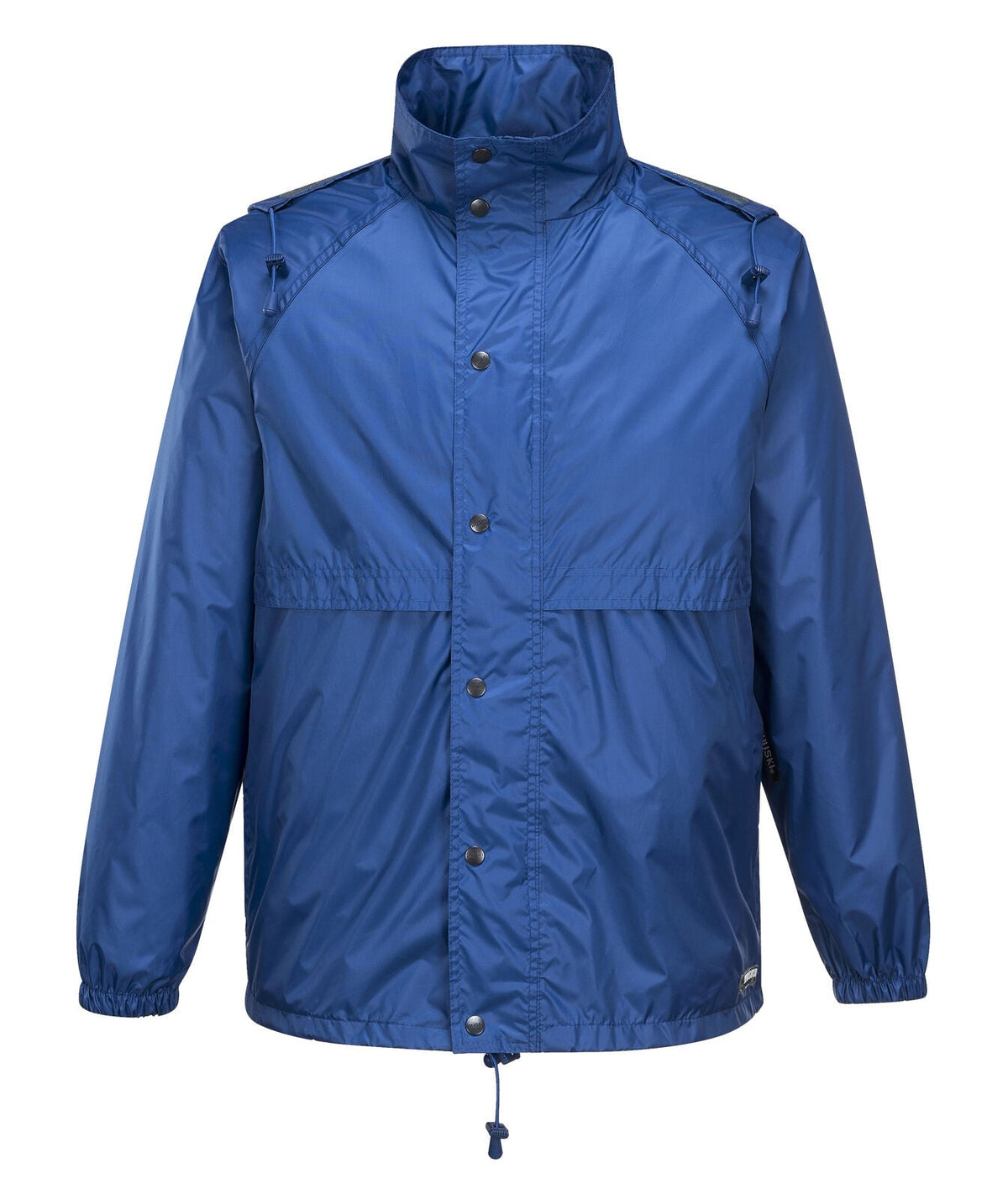 HUSKI STRATUS RAIN JACKET Waterproof Workwear Concealed Hood Windproof Packable - Cobalt