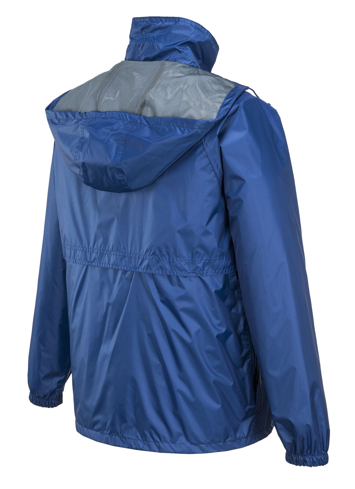 HUSKI STRATUS RAIN JACKET Waterproof Workwear Concealed Hood Windproof Packable - Cobalt