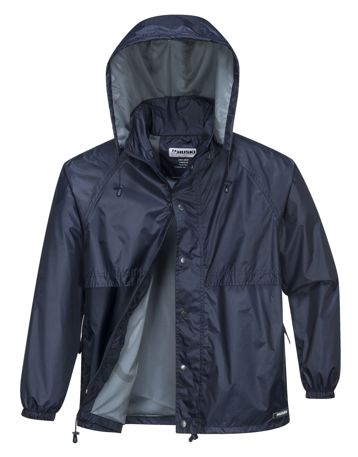 HUSKI STRATUS RAIN JACKET Waterproof Workwear Concealed Hood Windproof Packable-24