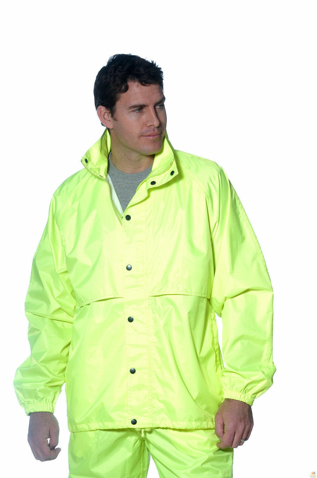 HUSKI STRATUS RAIN JACKET Waterproof Workwear Concealed Hood Windproof Packable-4