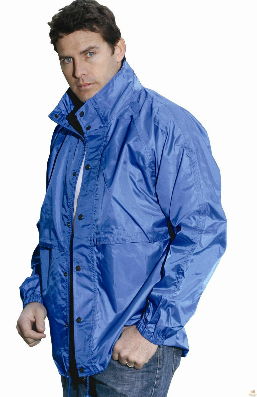 HUSKI STRATUS RAIN JACKET Waterproof Workwear Concealed Hood Windproof Packable-3