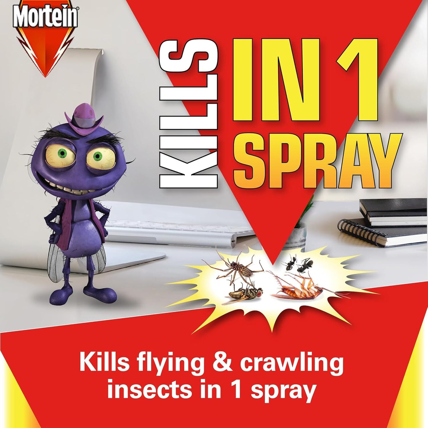 1 Pack of 2 300g Mortein Fast Knockdown Multi Insect Killer Surface Spray