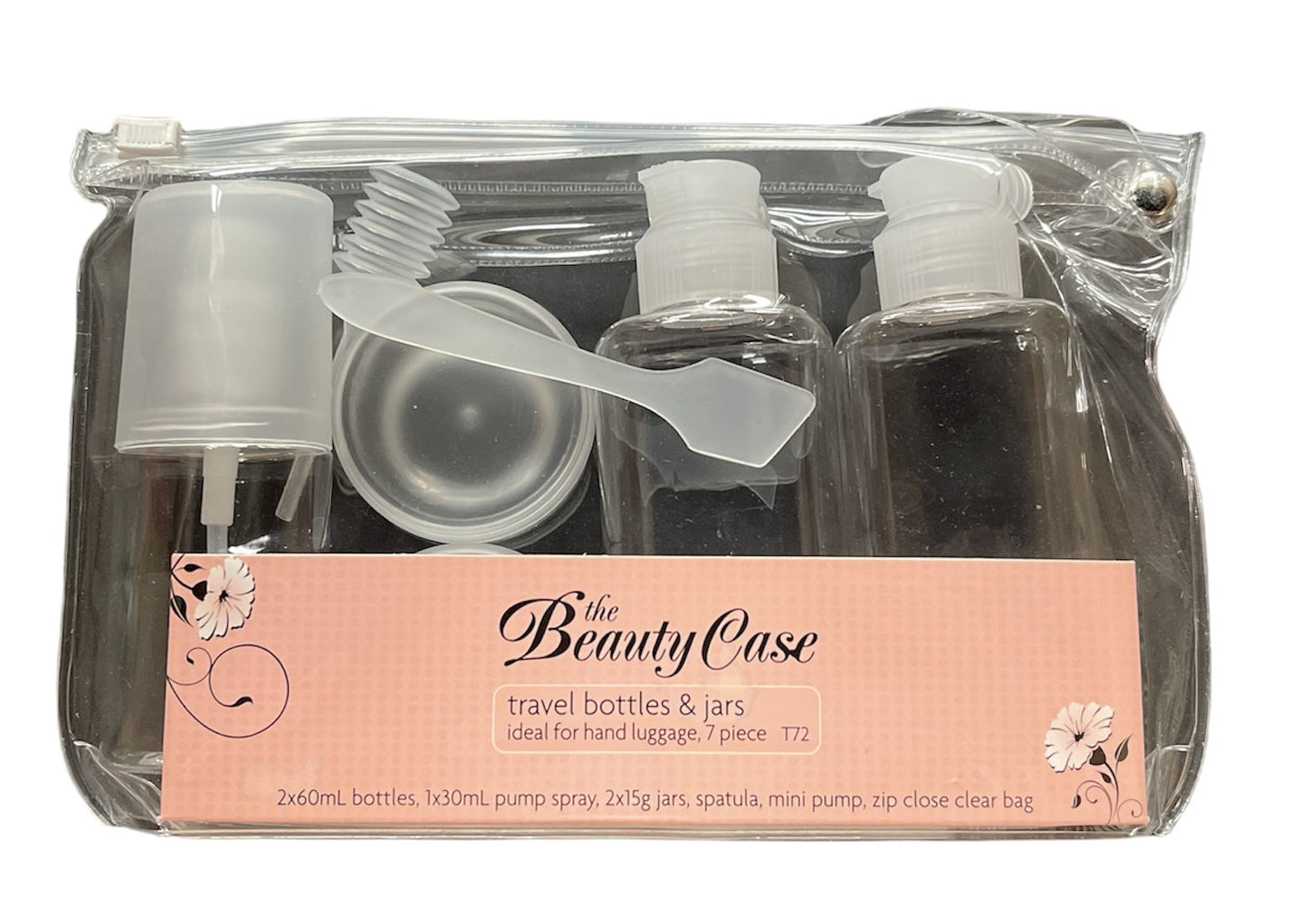 7 Piece The Beauty Case Travel Bottles & Jars Set for Hand Luggage Liquid Containers-0