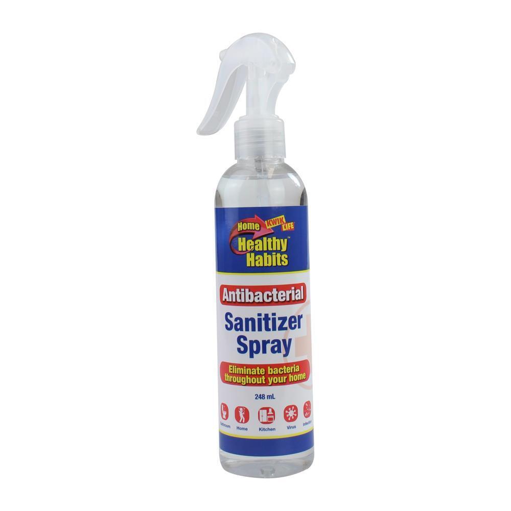 248ml Kwik Life Healthy Habits Antibacterial Sanitizer Sanitiser Spray Bottle 62%-0