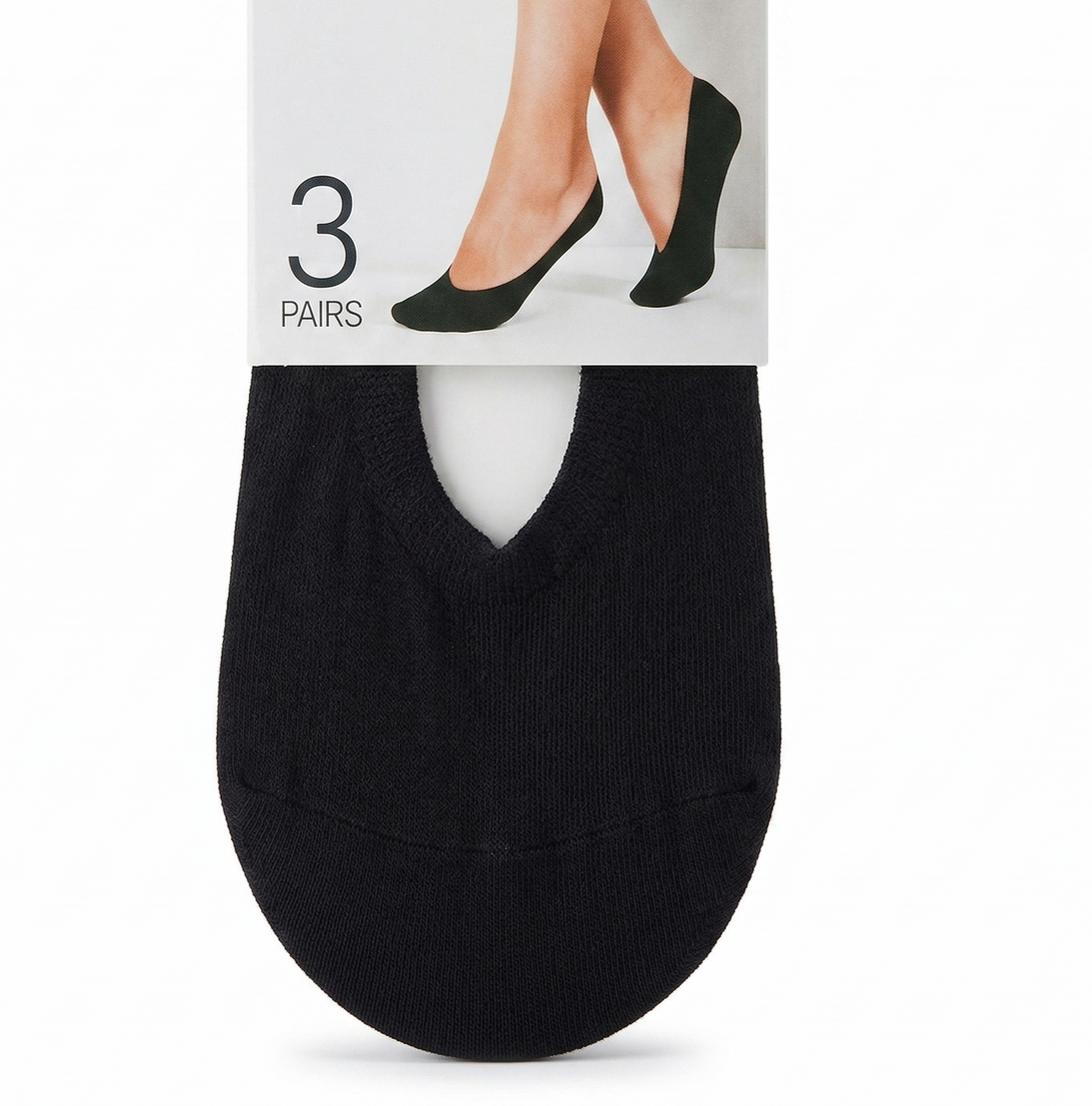 anko 3-Pairs Low Cut Footlets Socks in Black (Womens Size AU/US 9-11)