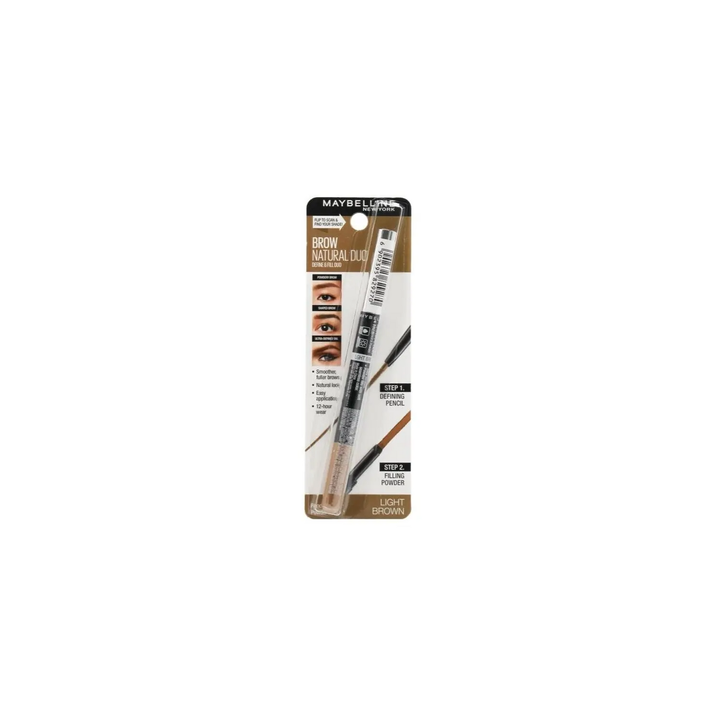 Maybelline 20g Brow Natural Duo Eyebrow Liner - Light Brown
