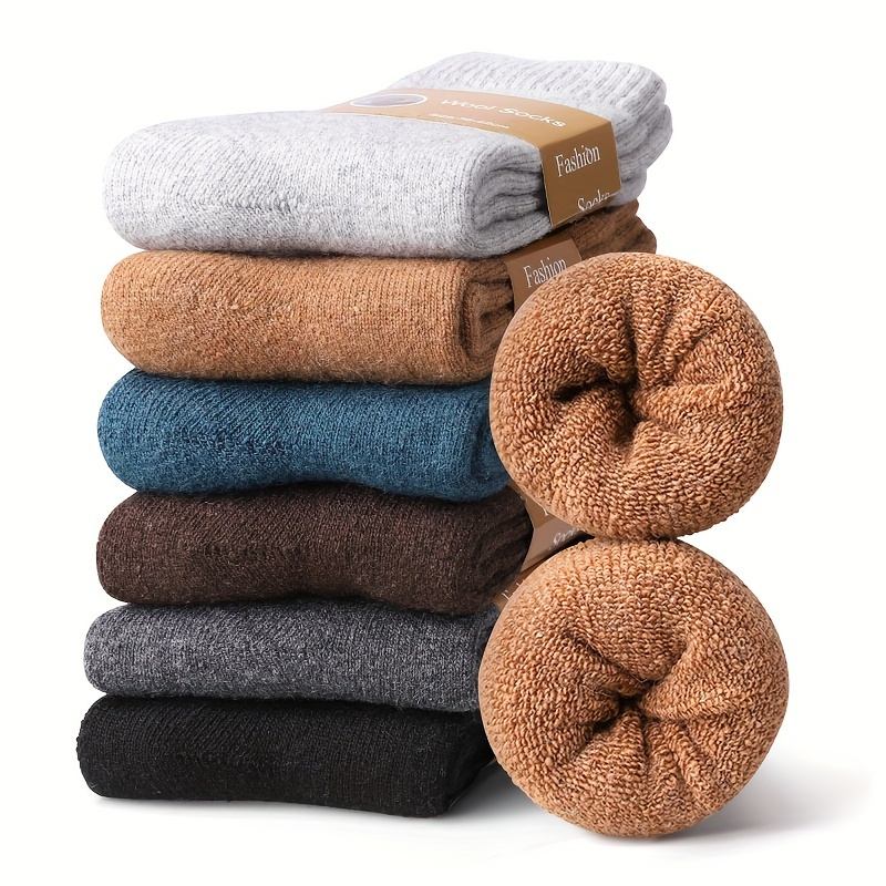12 Pairs Mens Thermo Wool Blend Work Socks Heavy Duty Outdoor Warm (EU37-EU41)