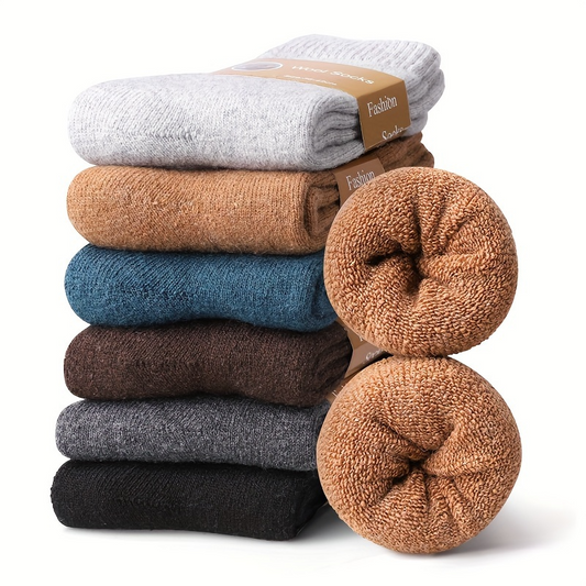 12 Pairs Coco&Hana Mens Thermo Wool Blend Work Socks (EU37-EU41) - Heavy Duty Outdoor-0