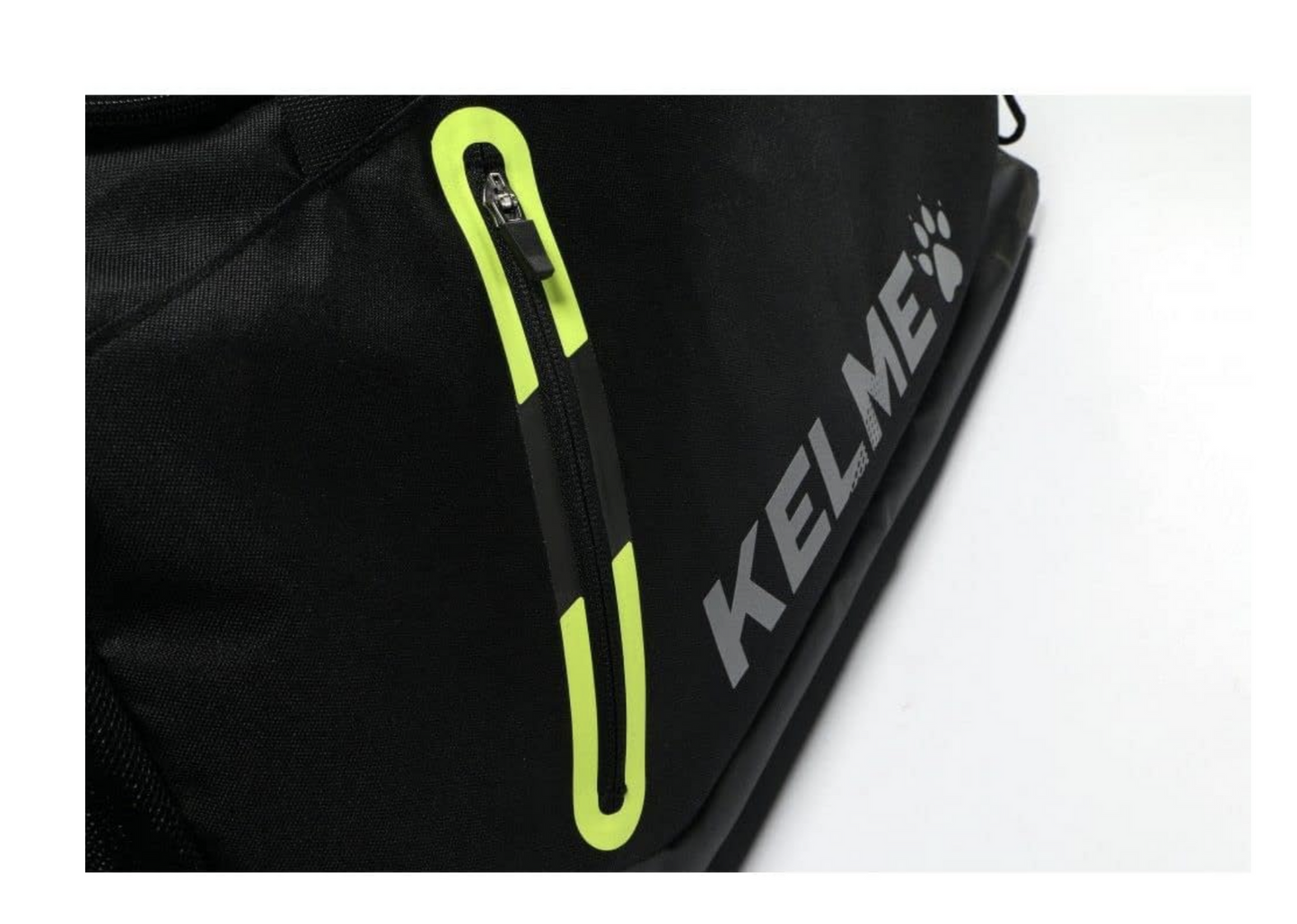 KELME Duffel Gym Football Soccer Duffle Bag - Black/Neon Green