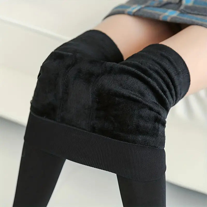 Womens Fuzzy Thermal Fur Lined High Waist Leggings Pants Thermals Warm 320g-2