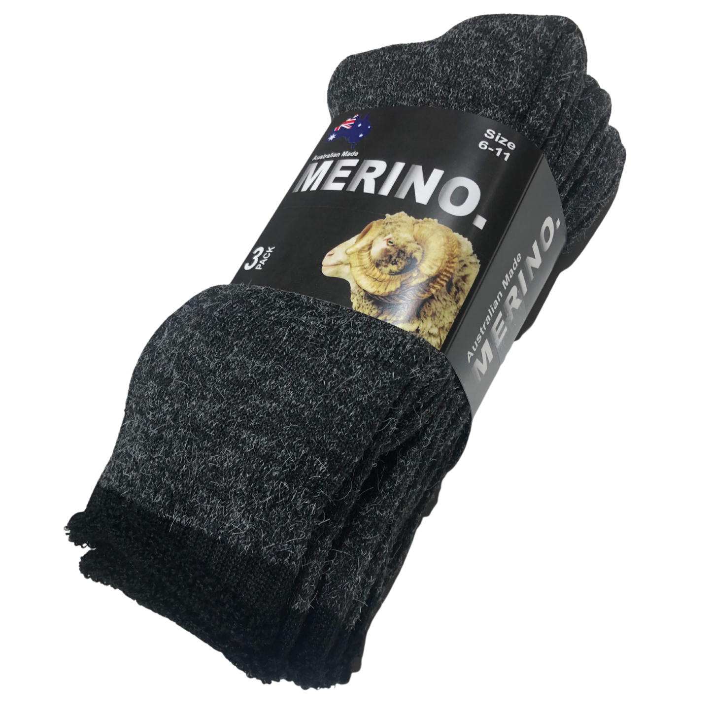 9 Pairs MERINO WOOL SOCKS Mens Heavy Duty Premium Thick Work Socks Cushion in Charcoal-2