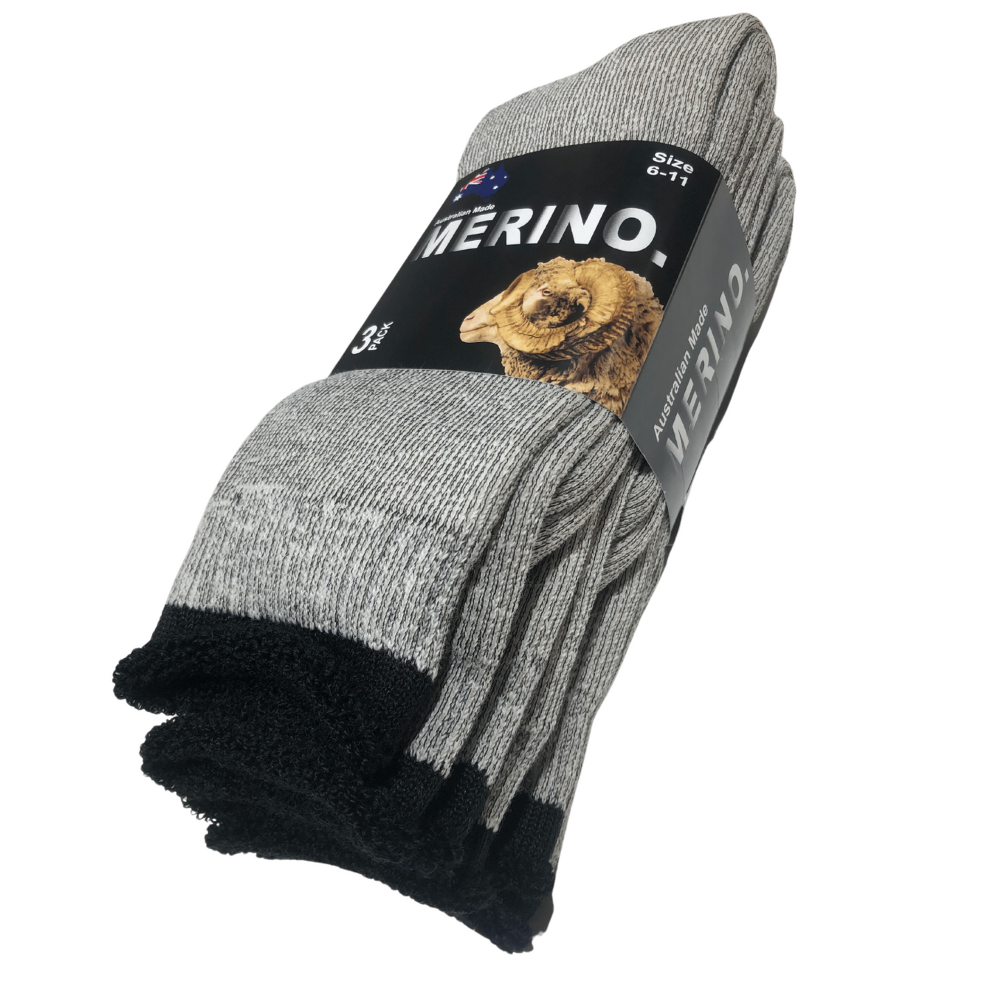 9 Pairs MERINO WOOL SOCKS Mens Heavy Duty Premium Thick Work Socks Cushion in Grey-2