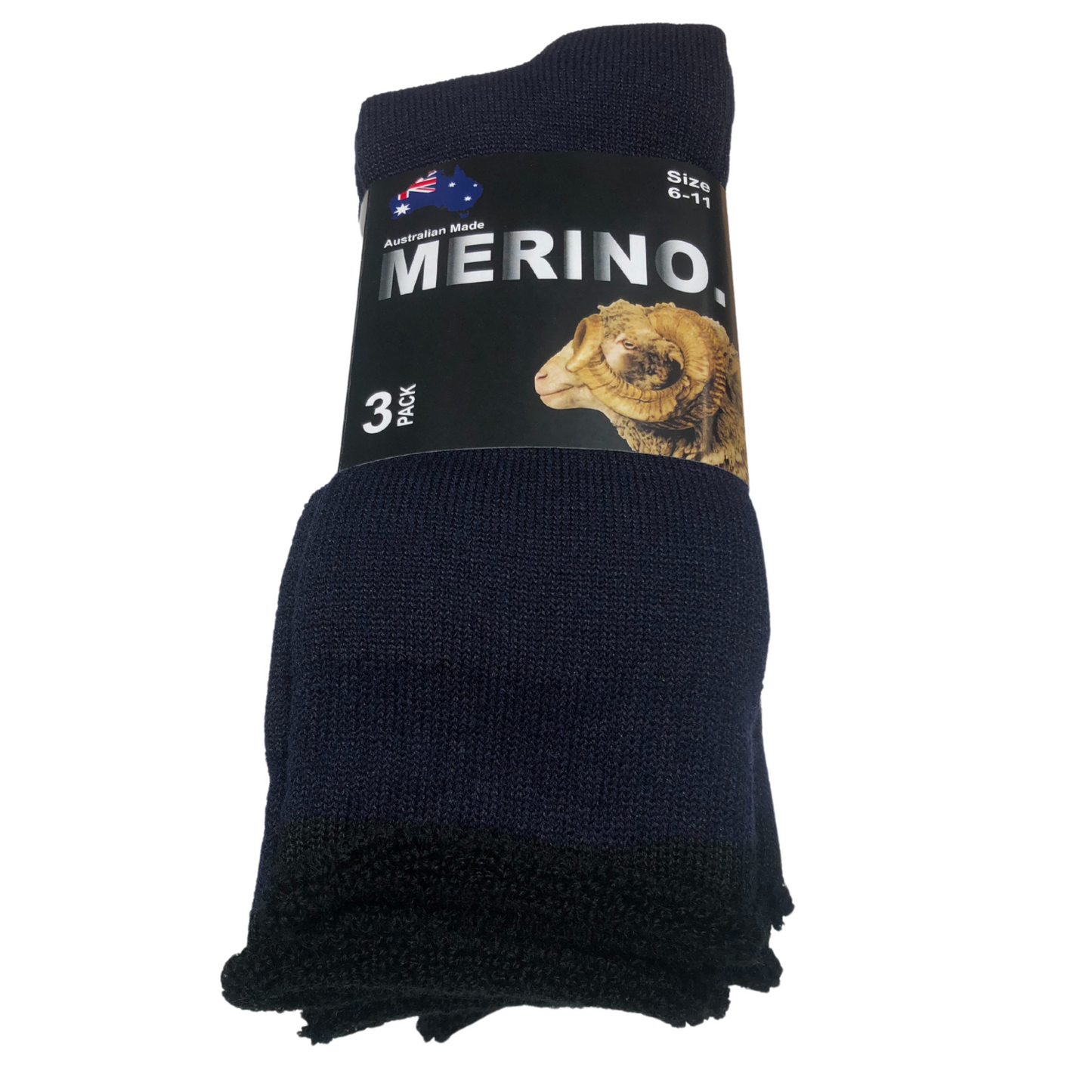 9 Pairs MERINO WOOL SOCKS Mens Heavy Duty Premium Thick Work Socks Cushion in Navy Blue-3