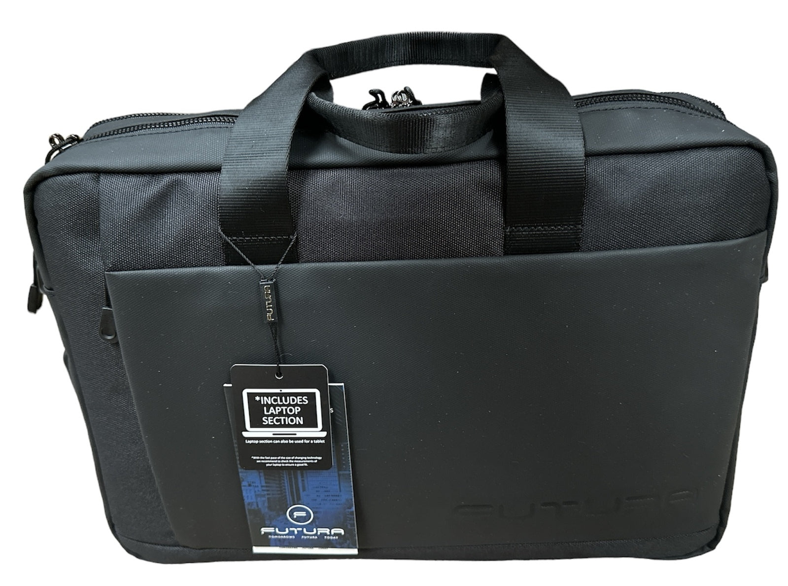 15" Futura Laptop Computer Bag Travel Work Messenger Bag w/USB Port - Black-1
