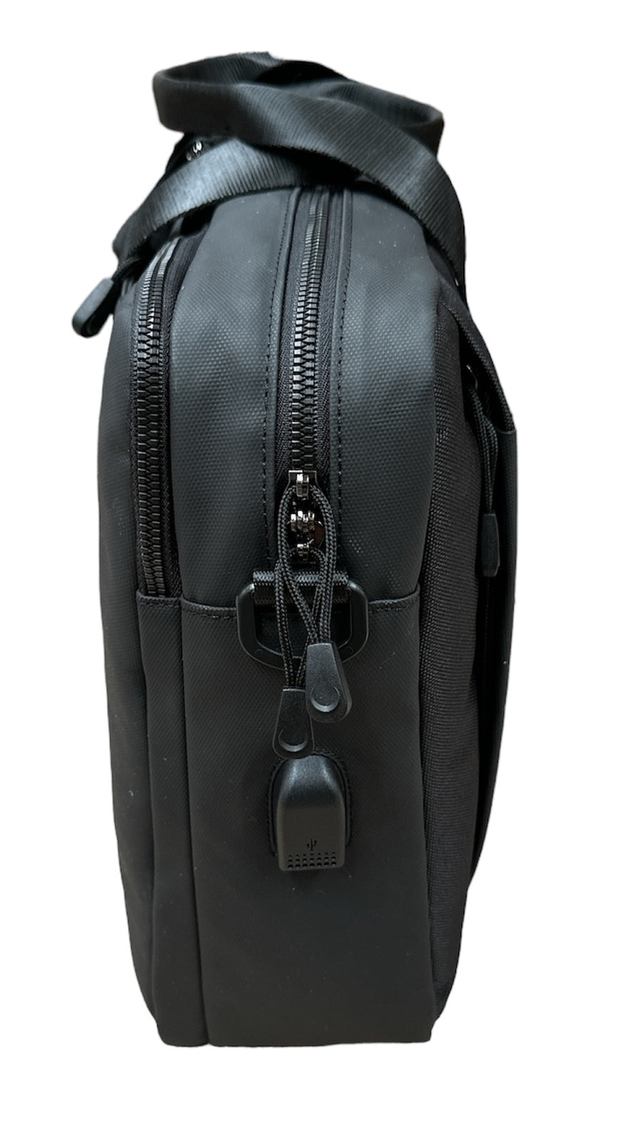 15" Futura Laptop Computer Bag Travel Work Messenger Bag w/USB Port - Black-3