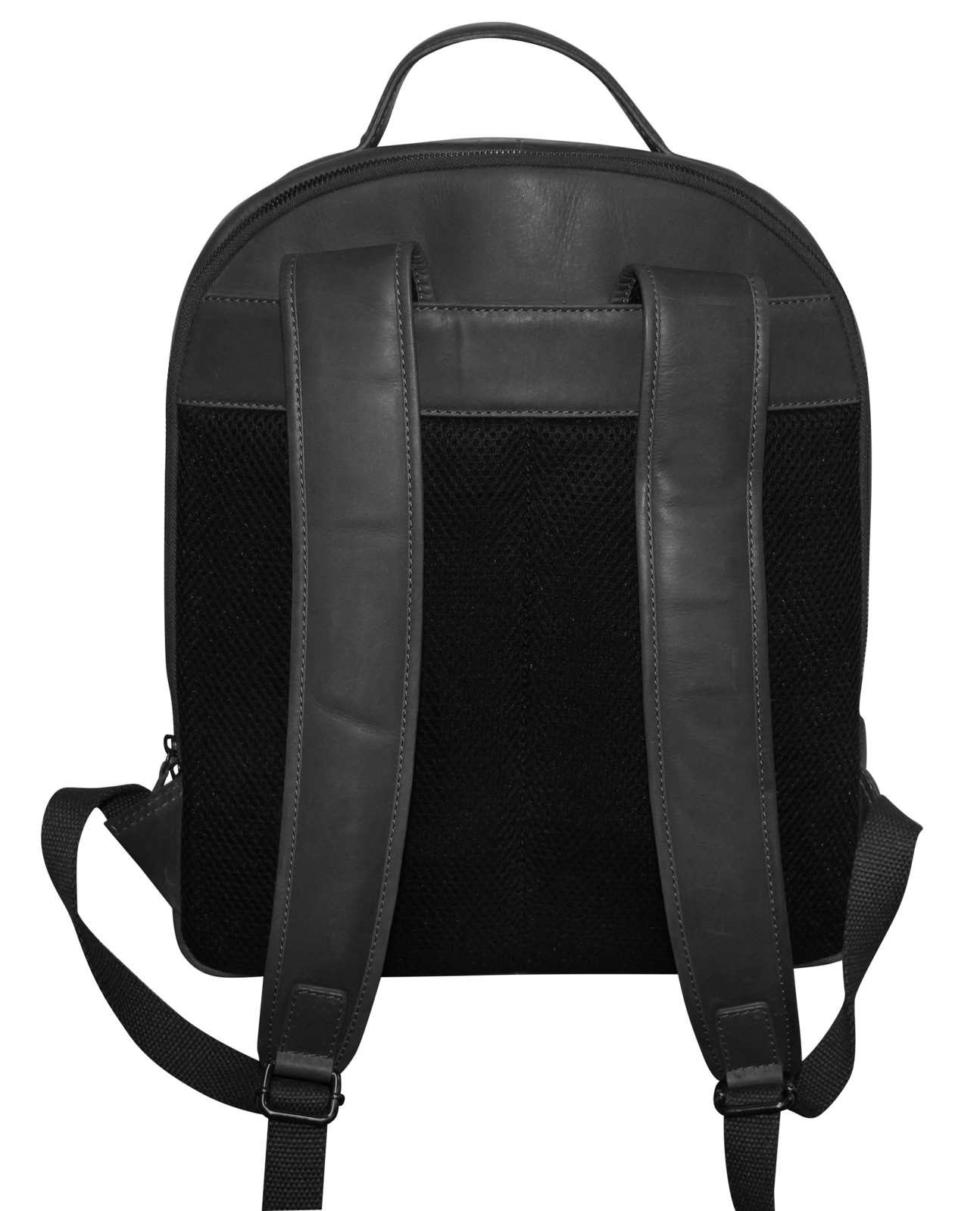 Futura Mens Leather Laptop Backpack School Shoulder Bag Front Pocket - Black-2