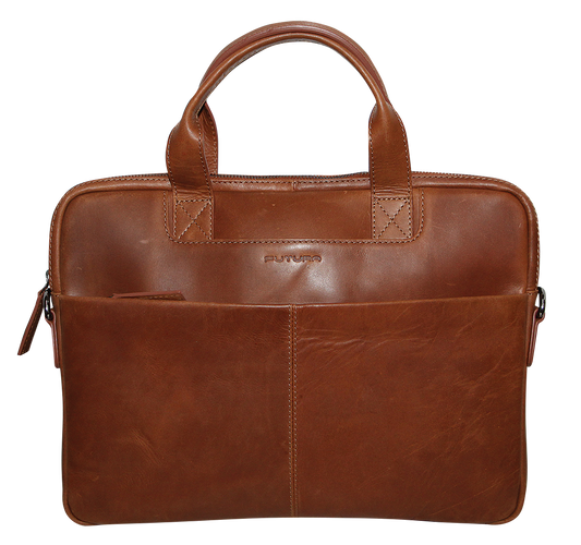 Futura Mens Slimline Laptop Bag Satchel Handbag Handles College - Brown-0